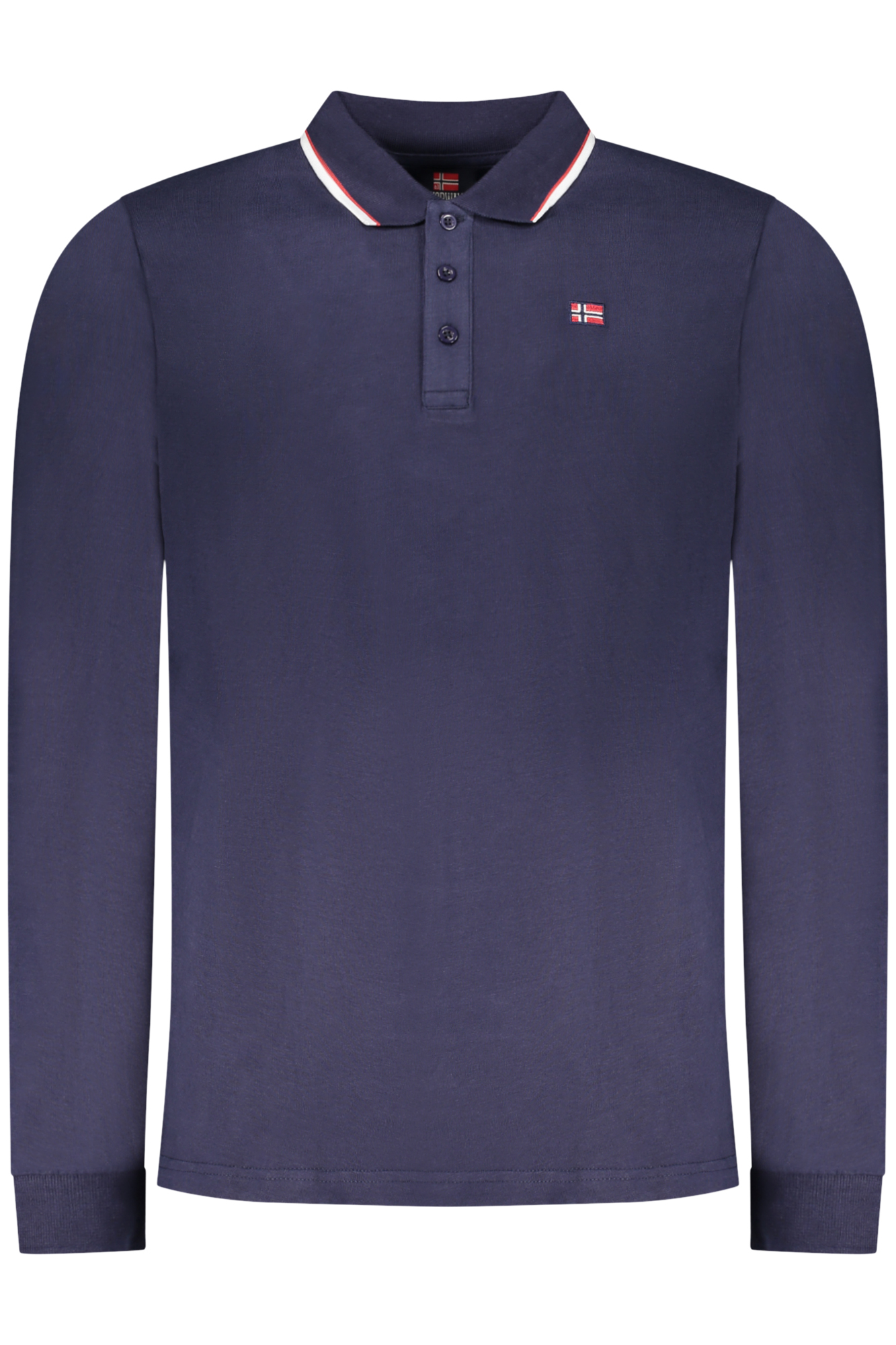 NORWAY 1963 MEN LONG-SLEEVED POLO SHIRT, BLUE NORWAY 1963 MEN LONG-SLEEVED POLO SHIRT, BLUE
