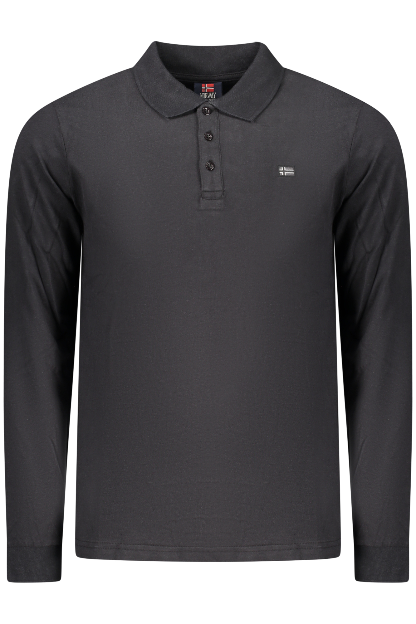 NORWAY 1963 MEN LONG-SLEEVED POLO SHIRT, BLACK NORWAY 1963 MEN LONG-SLEEVED POLO SHIRT, BLACK