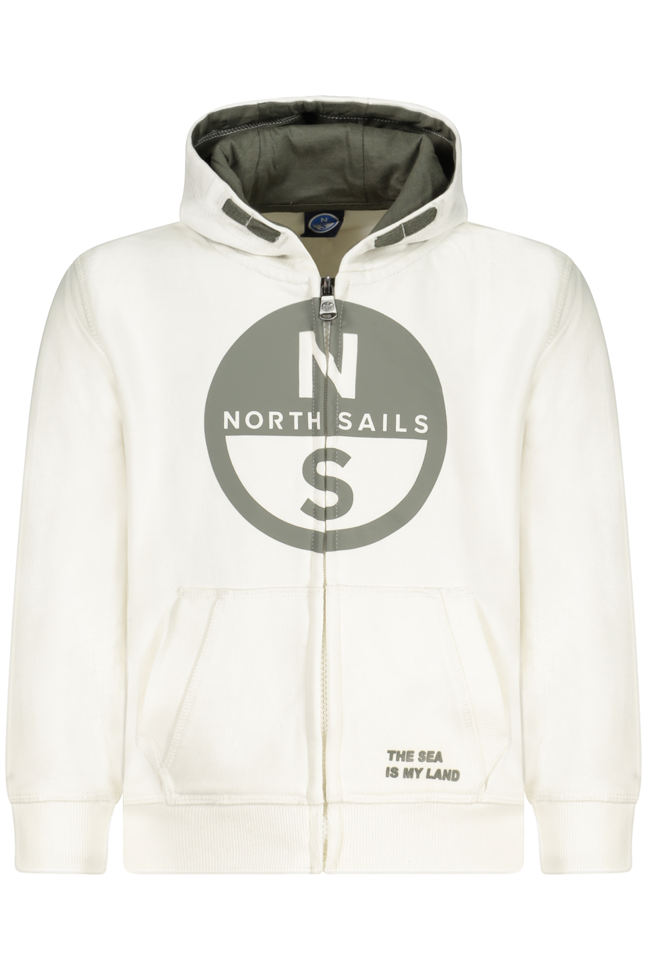 NORTH SAILS CHILDREN WHITE ZIP-UP SWEATSHIRT NORTH SAILS CHILDREN WHITE ZIP-UP SWEATSHIRT