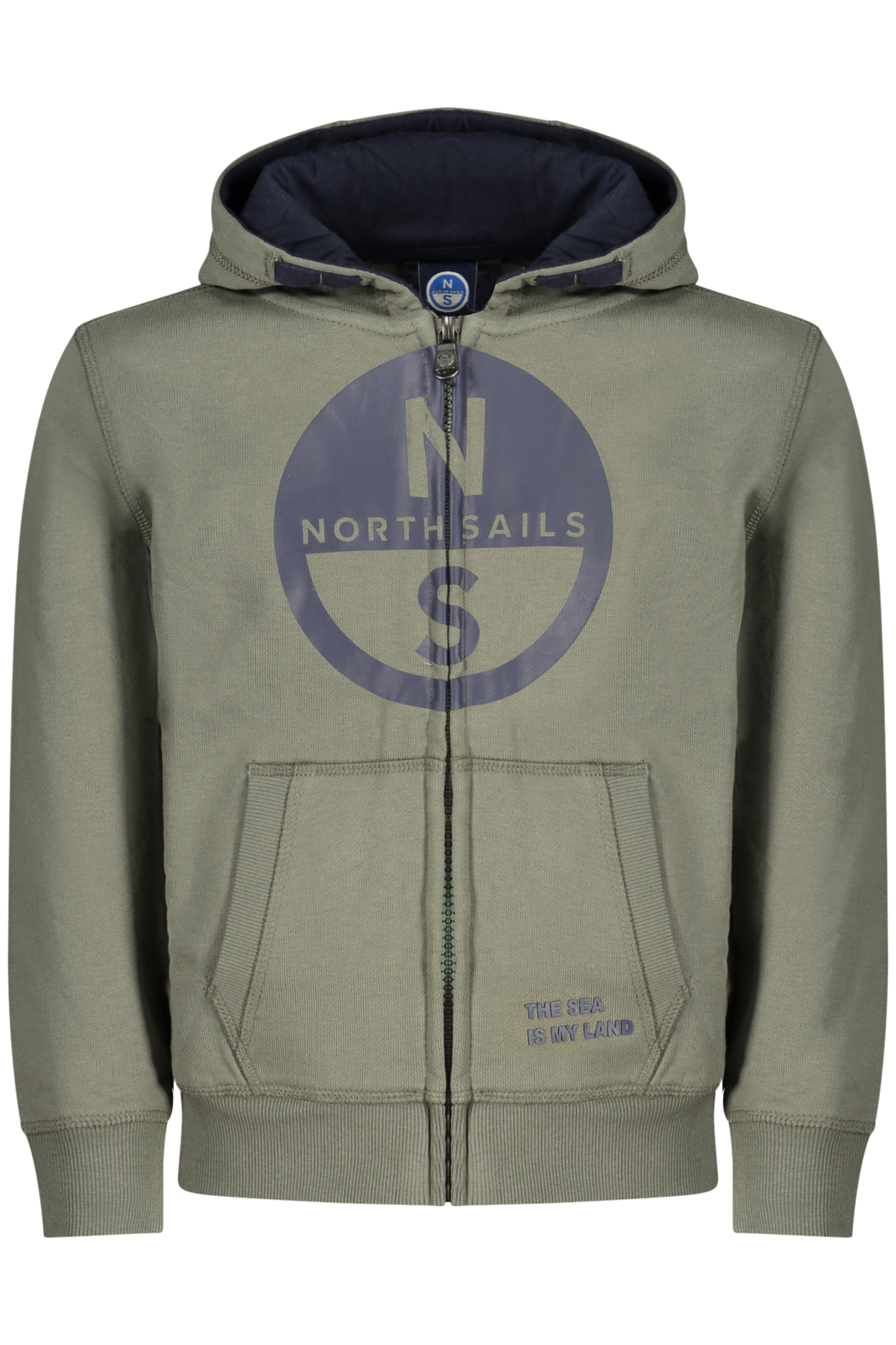 NORTH SAILS CHILDREN GREEN ZIP-UP SWEATSHIRT NORTH SAILS CHILDREN GREEN ZIP-UP SWEATSHIRT