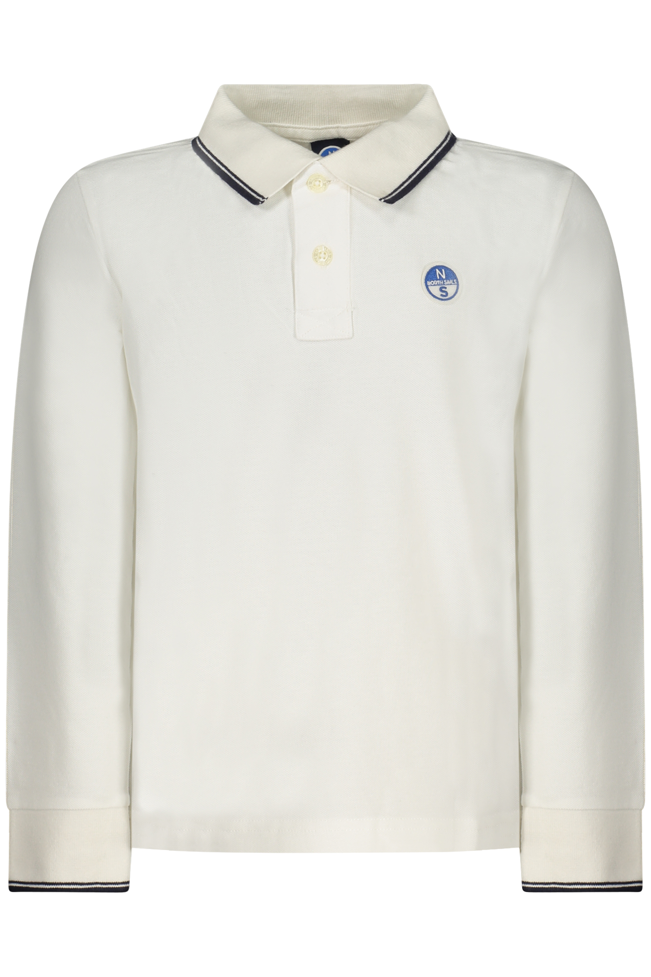 NORTH SAILS LONG-SLEEVED POLO SHIRT FOR KIDS, WHITE NORTH SAILS LONG-SLEEVED POLO SHIRT FOR KIDS, WHITE