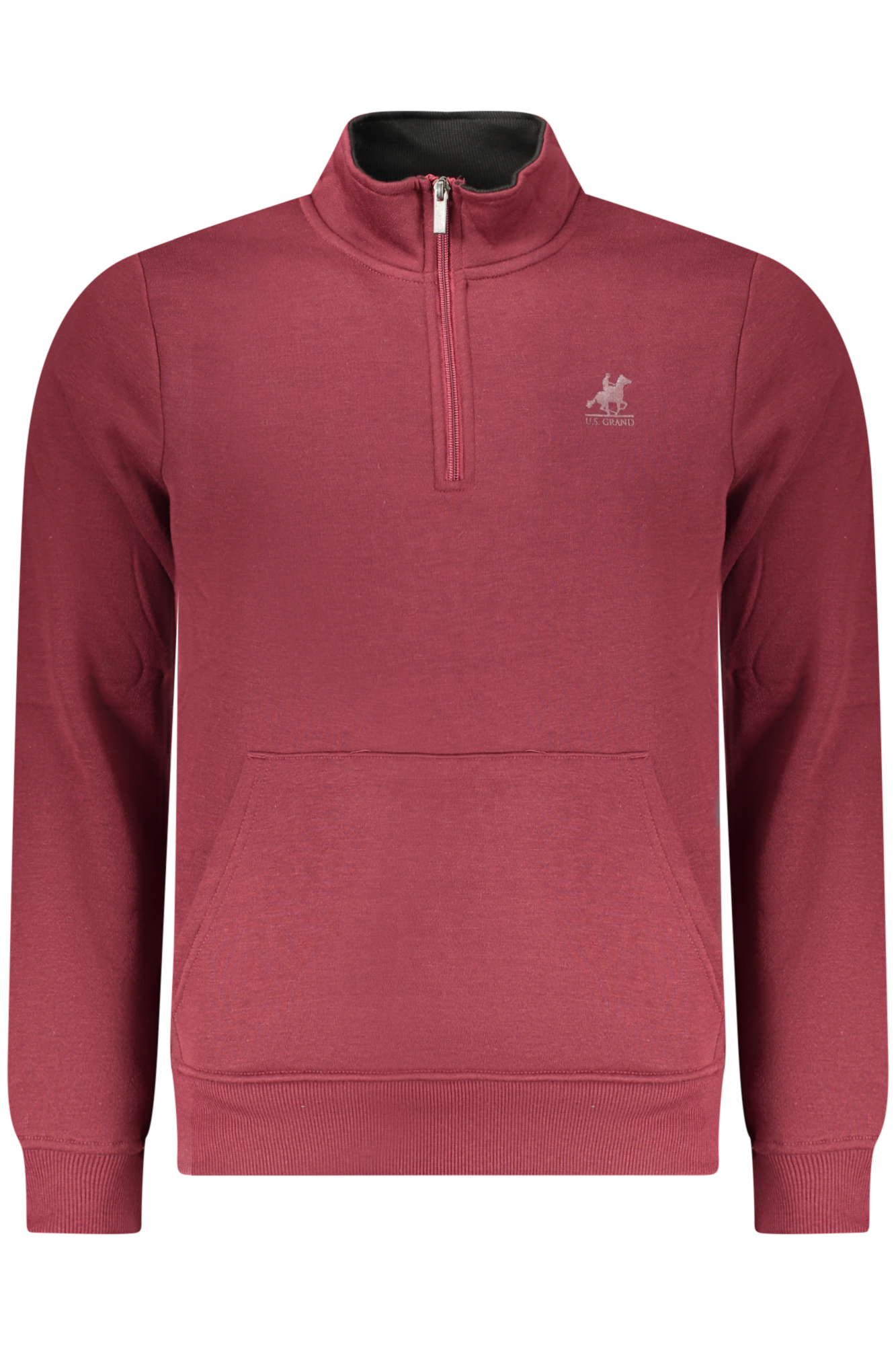 US GRAND MEN RED ZIP-UP SWEATSHIRT US GRAND MEN RED ZIP-UP SWEATSHIRT