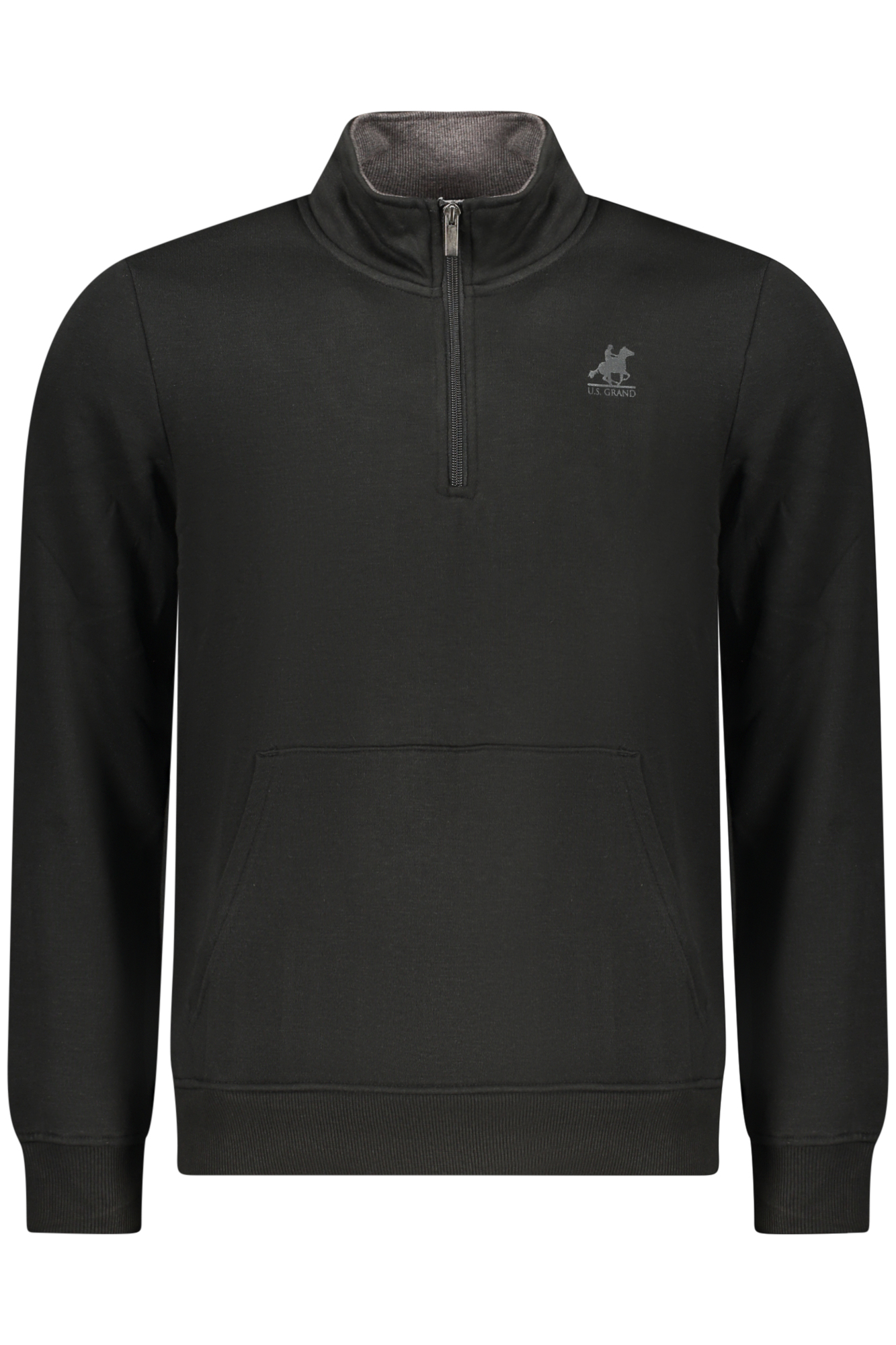 US GRAND MEN BLACK ZIP-UP SWEATSHIRT US GRAND MEN BLACK ZIP-UP SWEATSHIRT