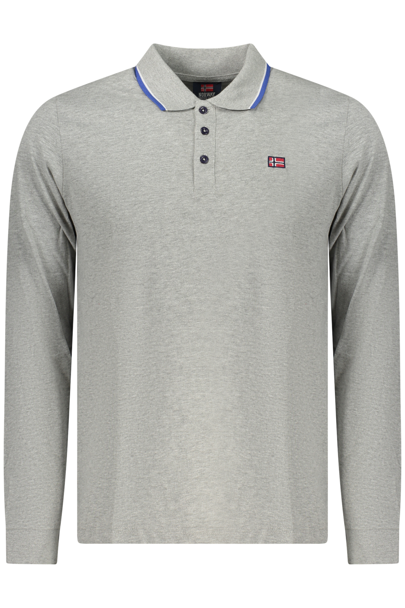 NORWAY 1963 MEN LONG-SLEEVED POLO SHIRT, GREY NORWAY 1963 MEN LONG-SLEEVED POLO SHIRT, GREY