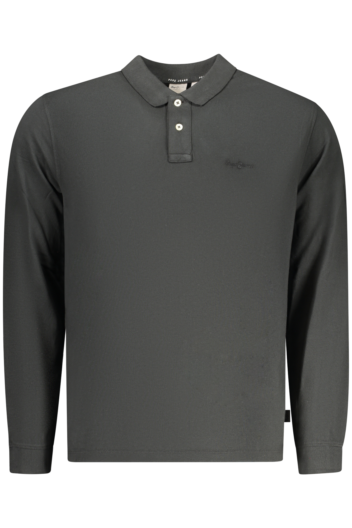 PEPE JEANS MEN LONG-SLEEVED POLO SHIRT, BLACK PEPE JEANS MEN LONG-SLEEVED POLO SHIRT, BLACK