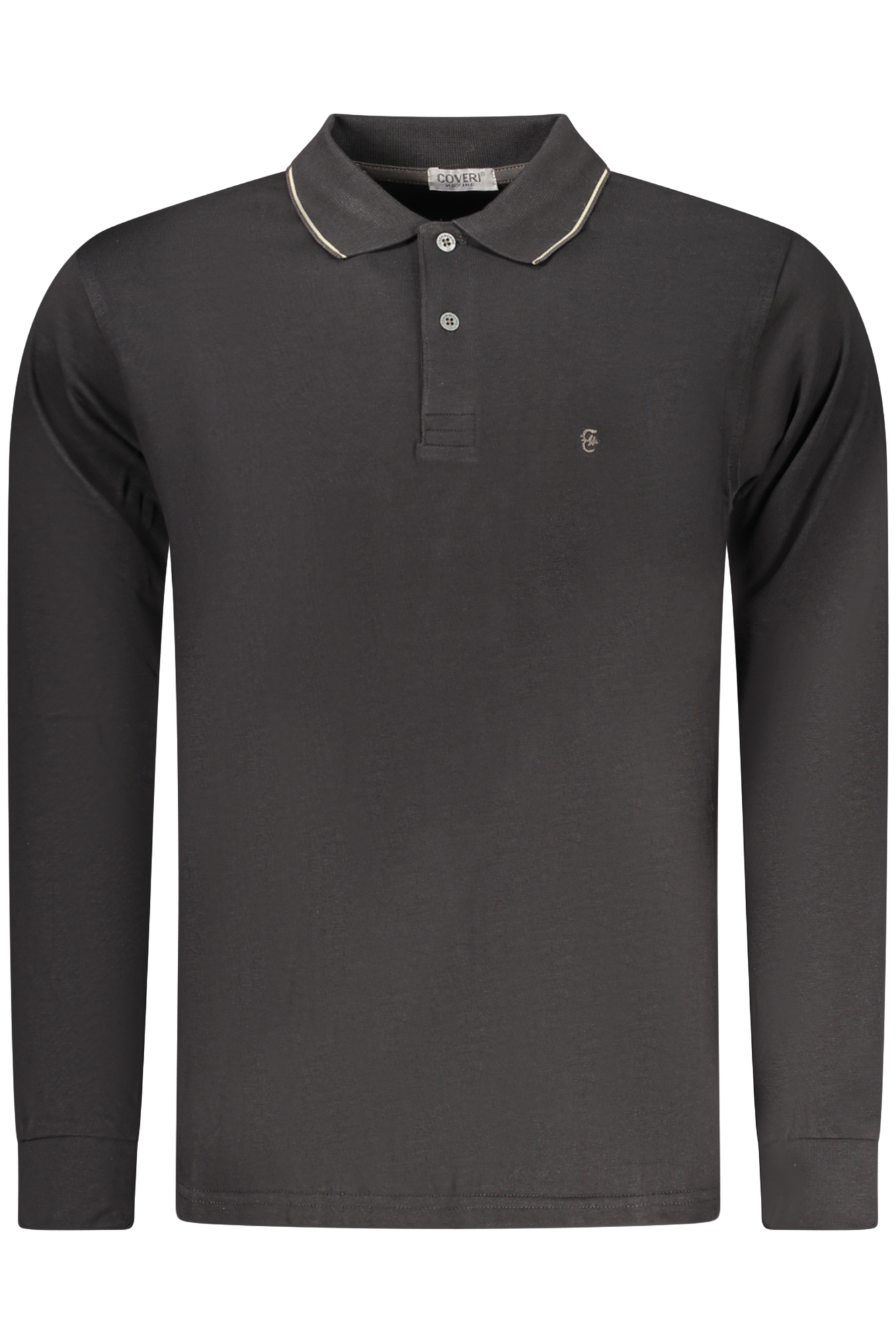 COVERI MOVING MEN LONG-SLEEVE POLO SHIRT BLACK