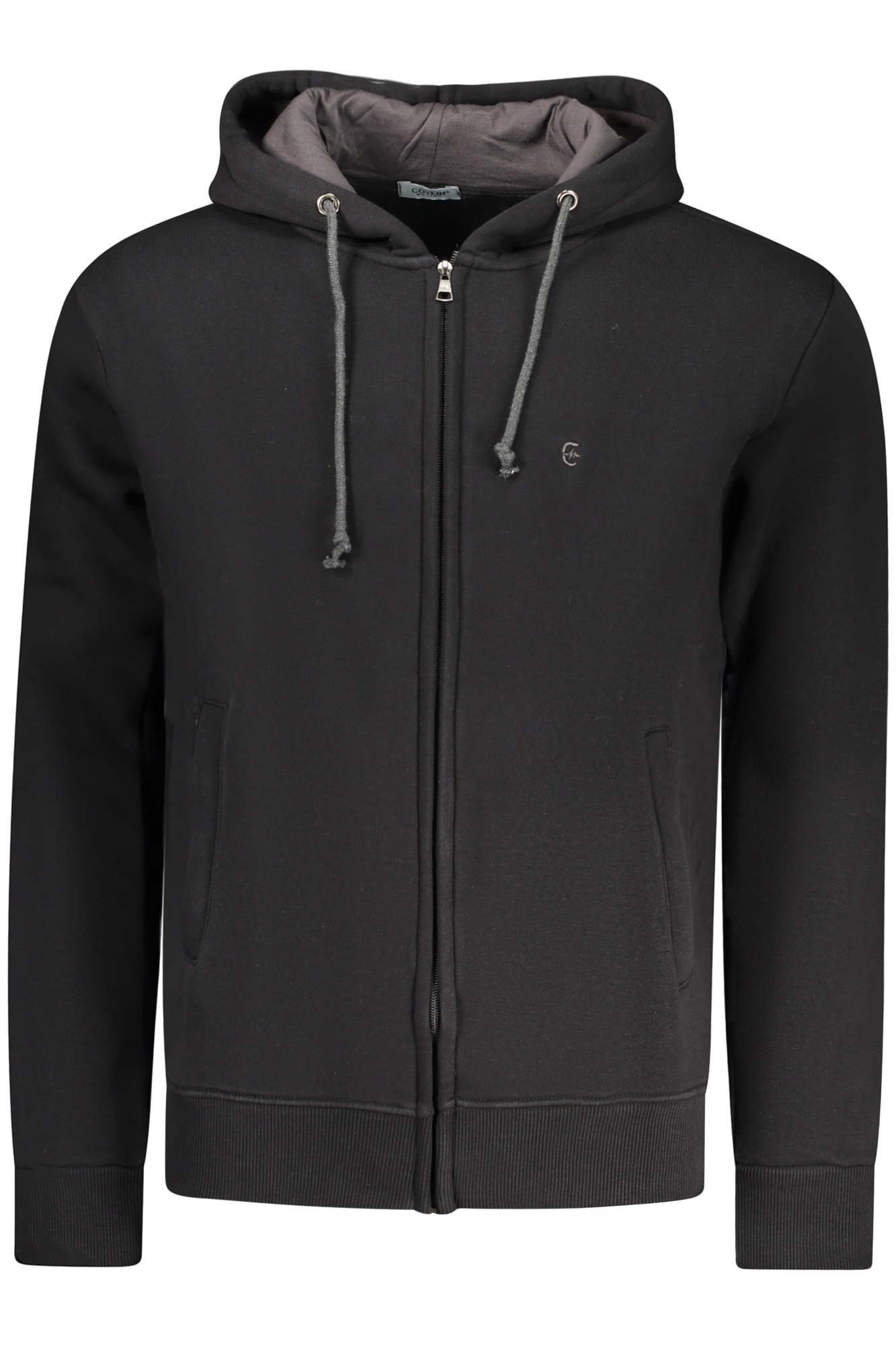 COVERI MOVING MEN BLACK ZIP-UP SWEATSHIRT COVERI MOVING MEN BLACK ZIP-UP SWEATSHIRT