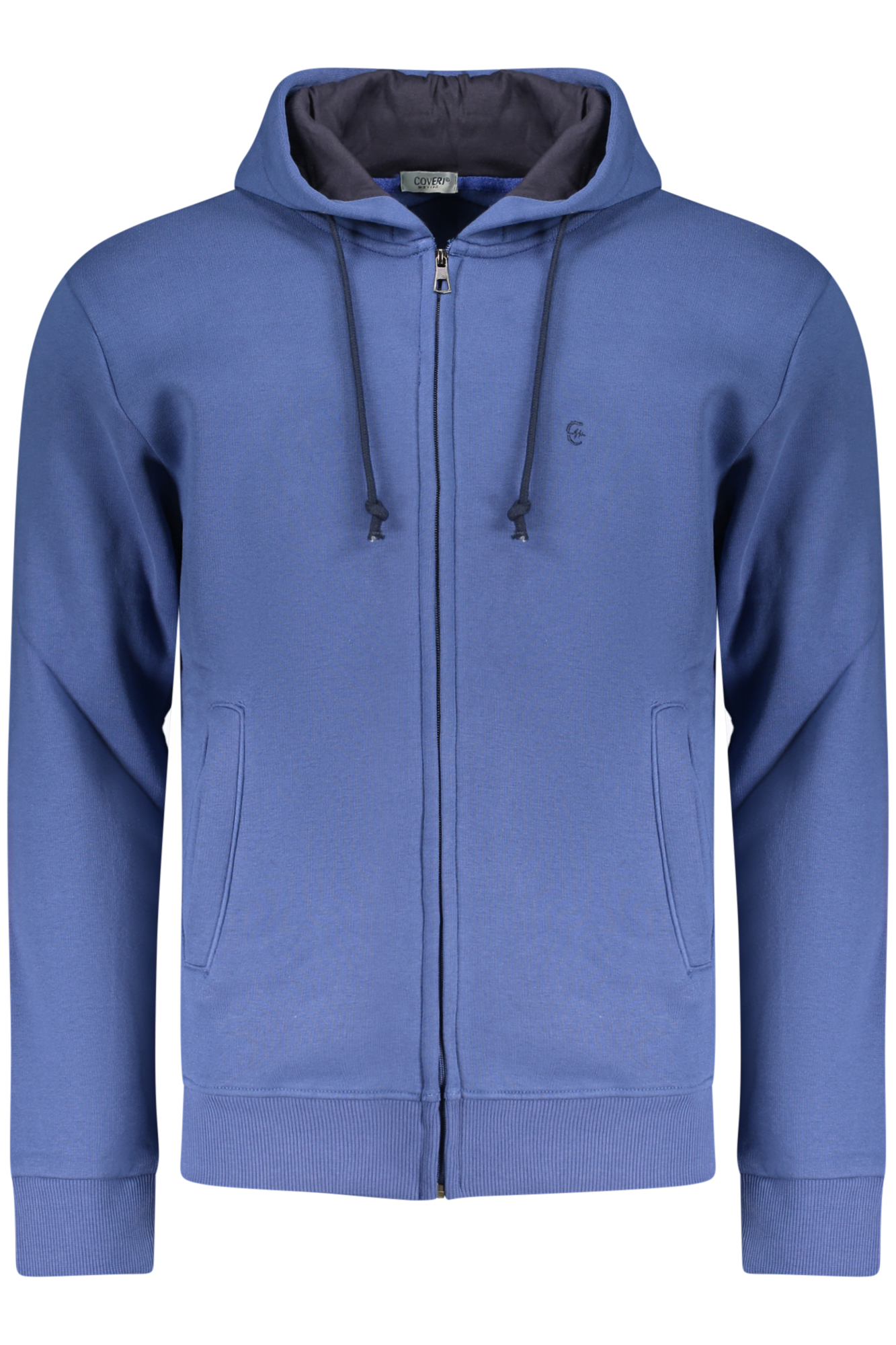 COVERI MOVING MEN BLUE ZIP-UP SWEATSHIRT COVERI MOVING MEN BLUE ZIP-UP SWEATSHIRT