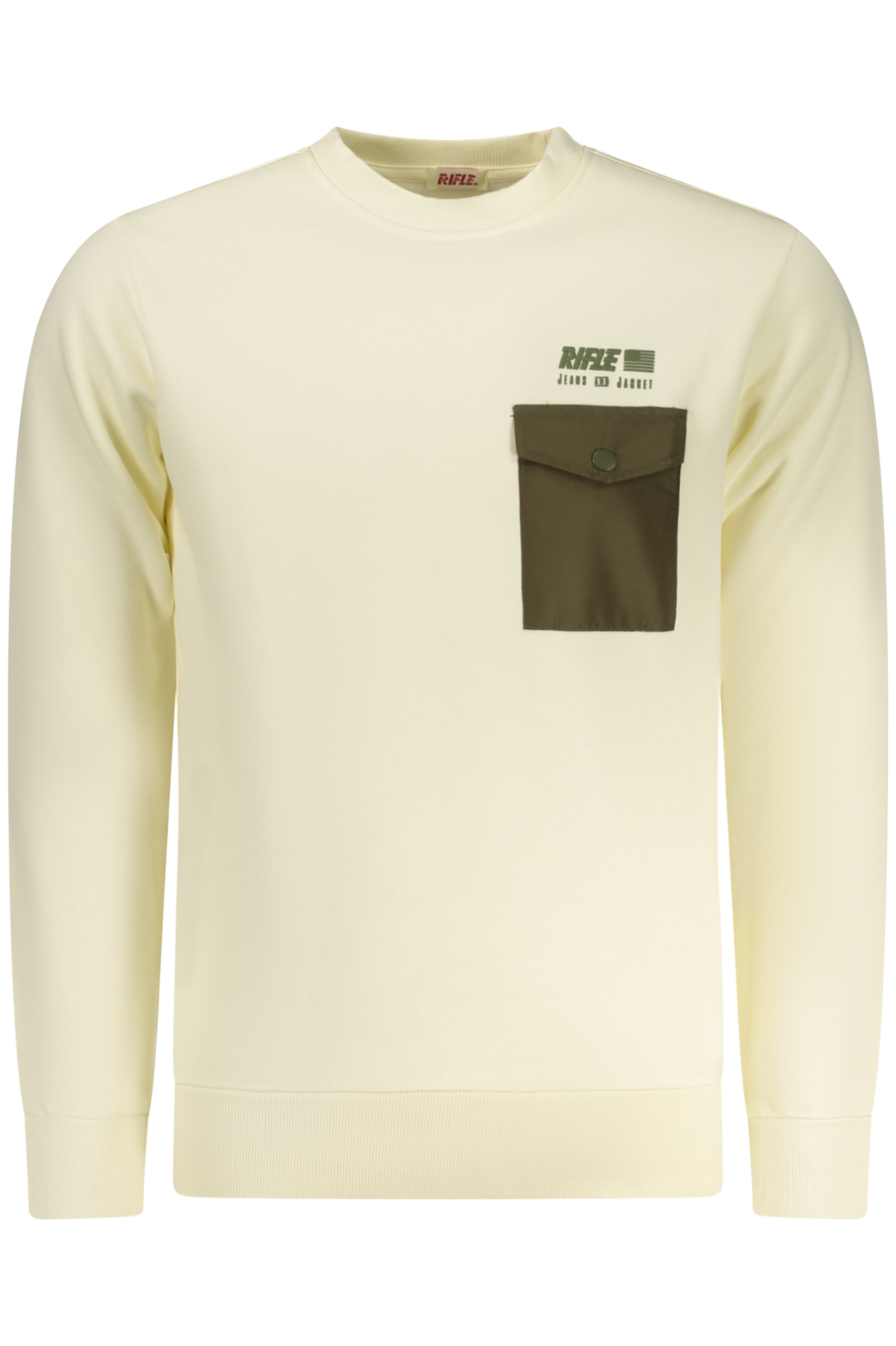 RIFLE MEN ZIP-UP SWEATSHIRT WHITE RIFLE MEN ZIP-UP SWEATSHIRT WHITE