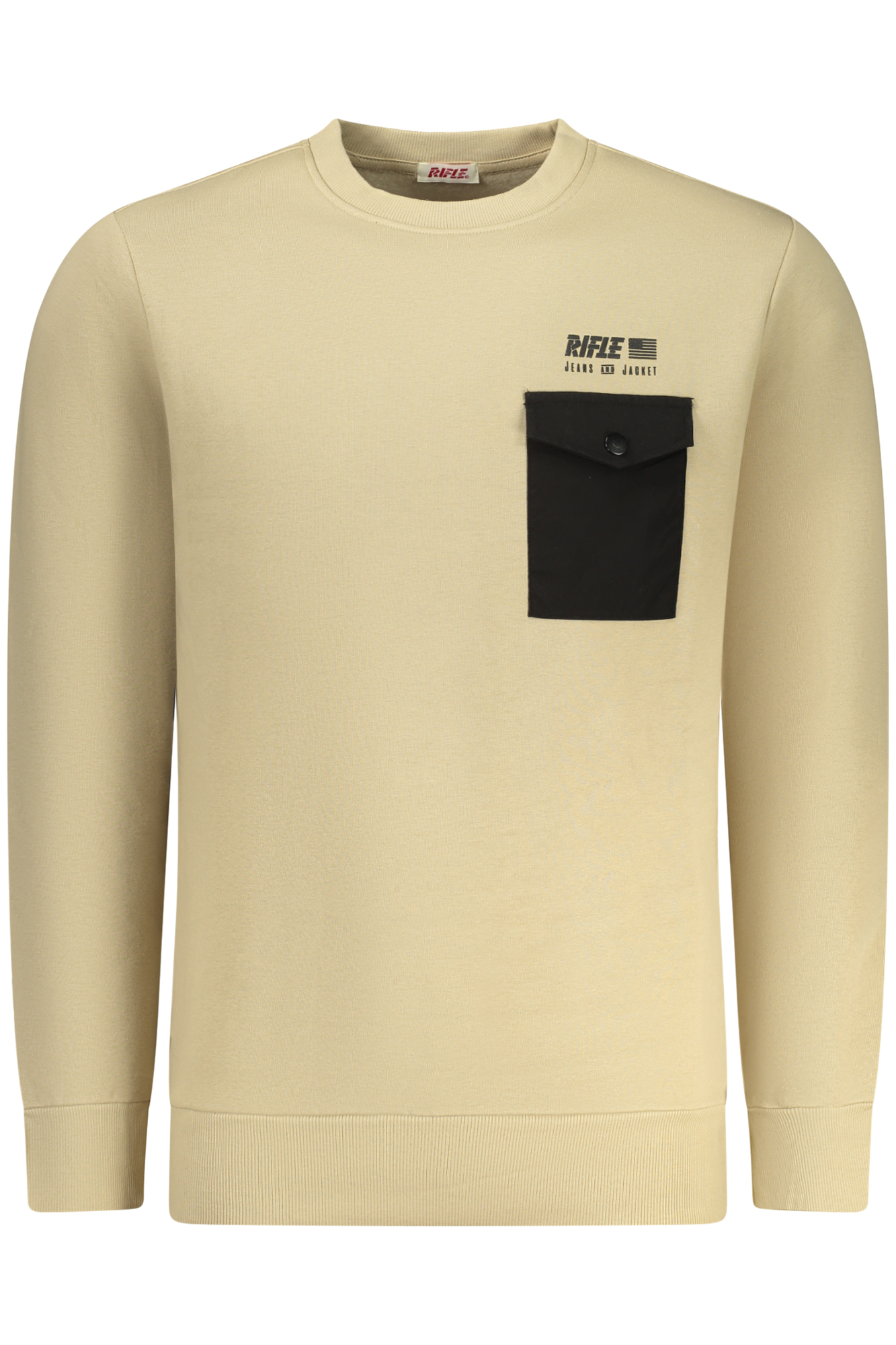 RIFLE MEN ZIP-UP SWEATSHIRT BEIGE RIFLE MEN ZIP-UP SWEATSHIRT BEIGE