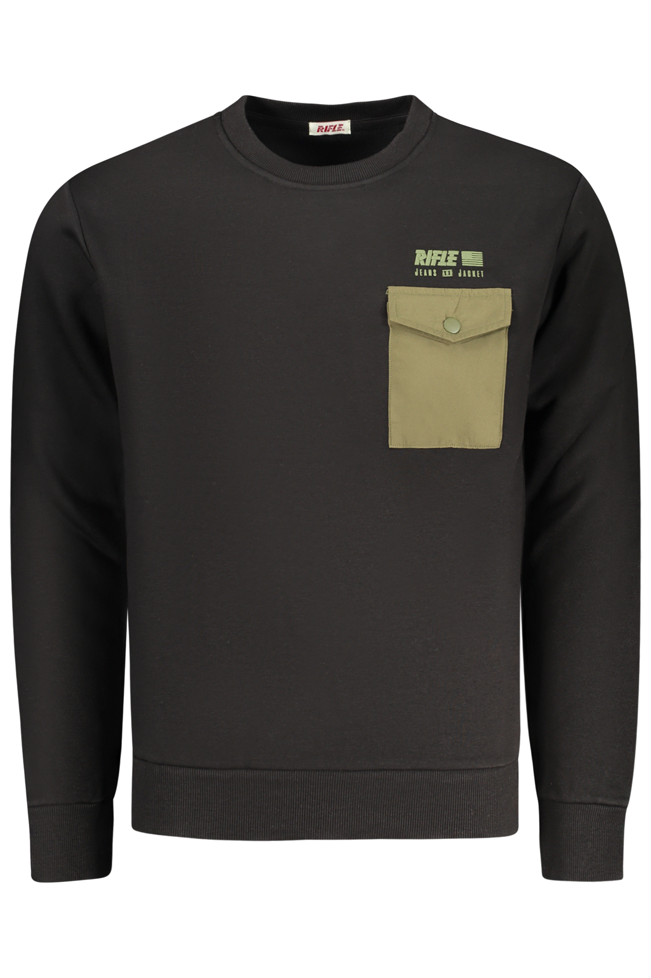 RIFLE MEN BLACK ZIP-UP SWEATSHIRT RIFLE MEN BLACK ZIP-UP SWEATSHIRT