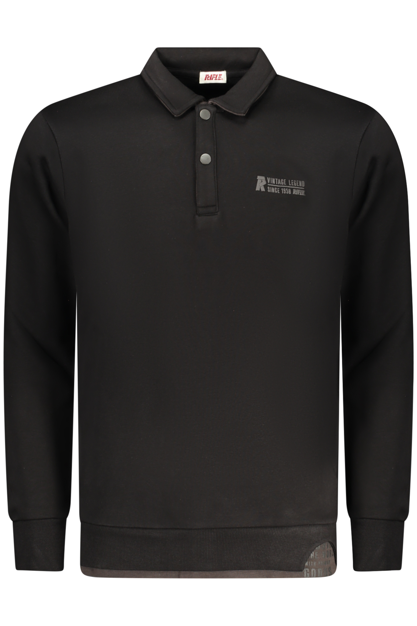 RIFLE POLO LONG SLEEVE MEN BLACK