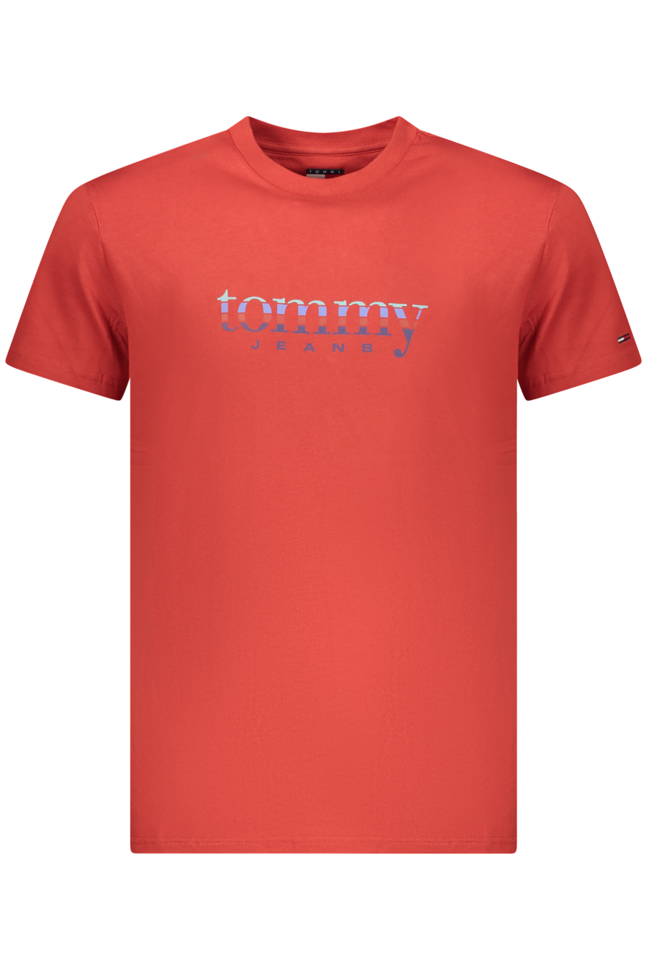 TOMMY HILFIGER MEN SHORT-SLEEVED T-SHIRT, RED TOMMY HILFIGER MEN SHORT-SLEEVED T-SHIRT, RED