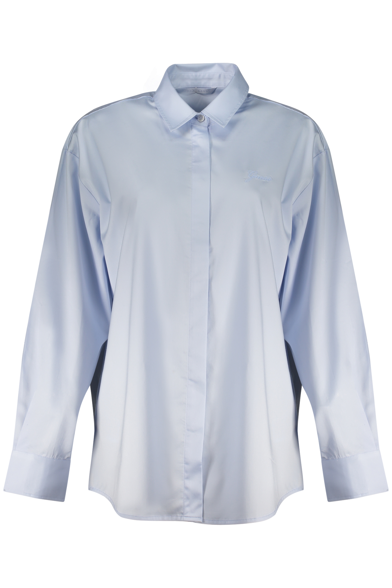 GUESS JEANS WOMEN LONG-SLEEVED SHIRT, BLUE