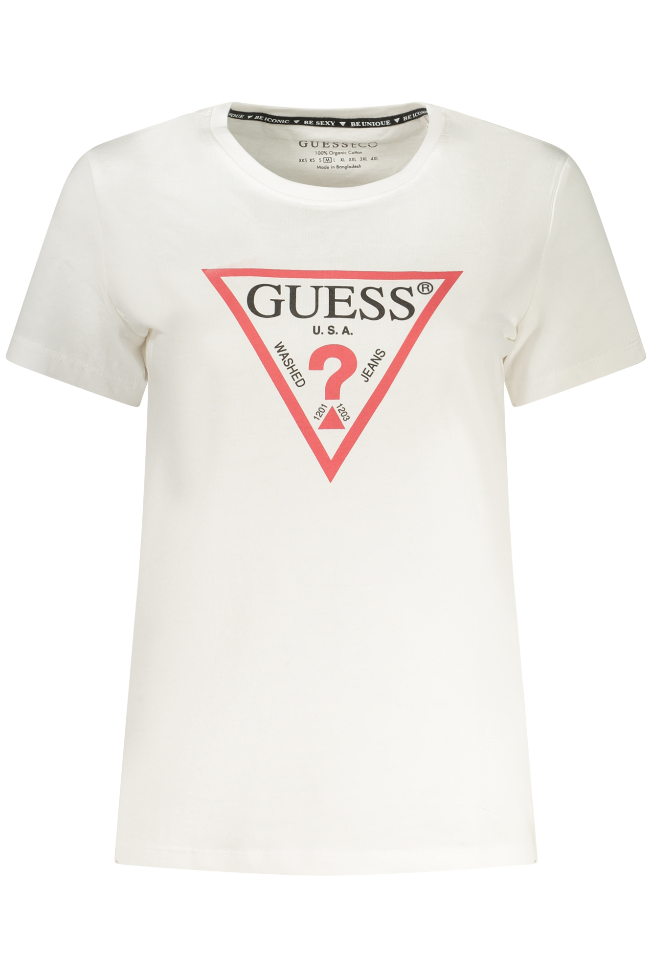GUESS JEANS WOMEN SHORT-SLEEVE T-SHIRT WHITE GUESS JEANS WOMEN SHORT-SLEEVE T-SHIRT WHITE