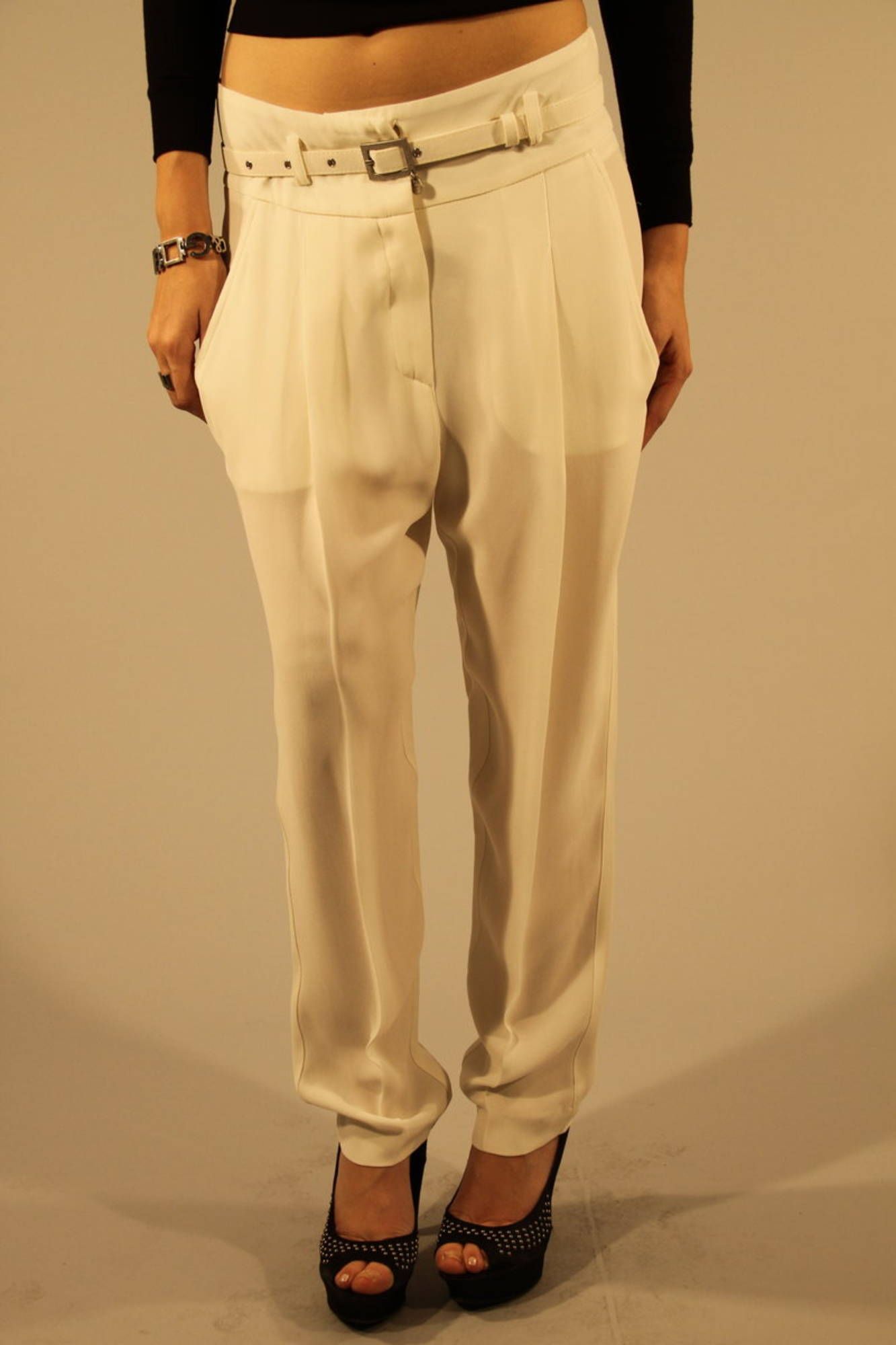 PATRIZIA PEPE WHITE WOMAN TROUSERS PATRIZIA PEPE WHITE WOMAN TROUSERS