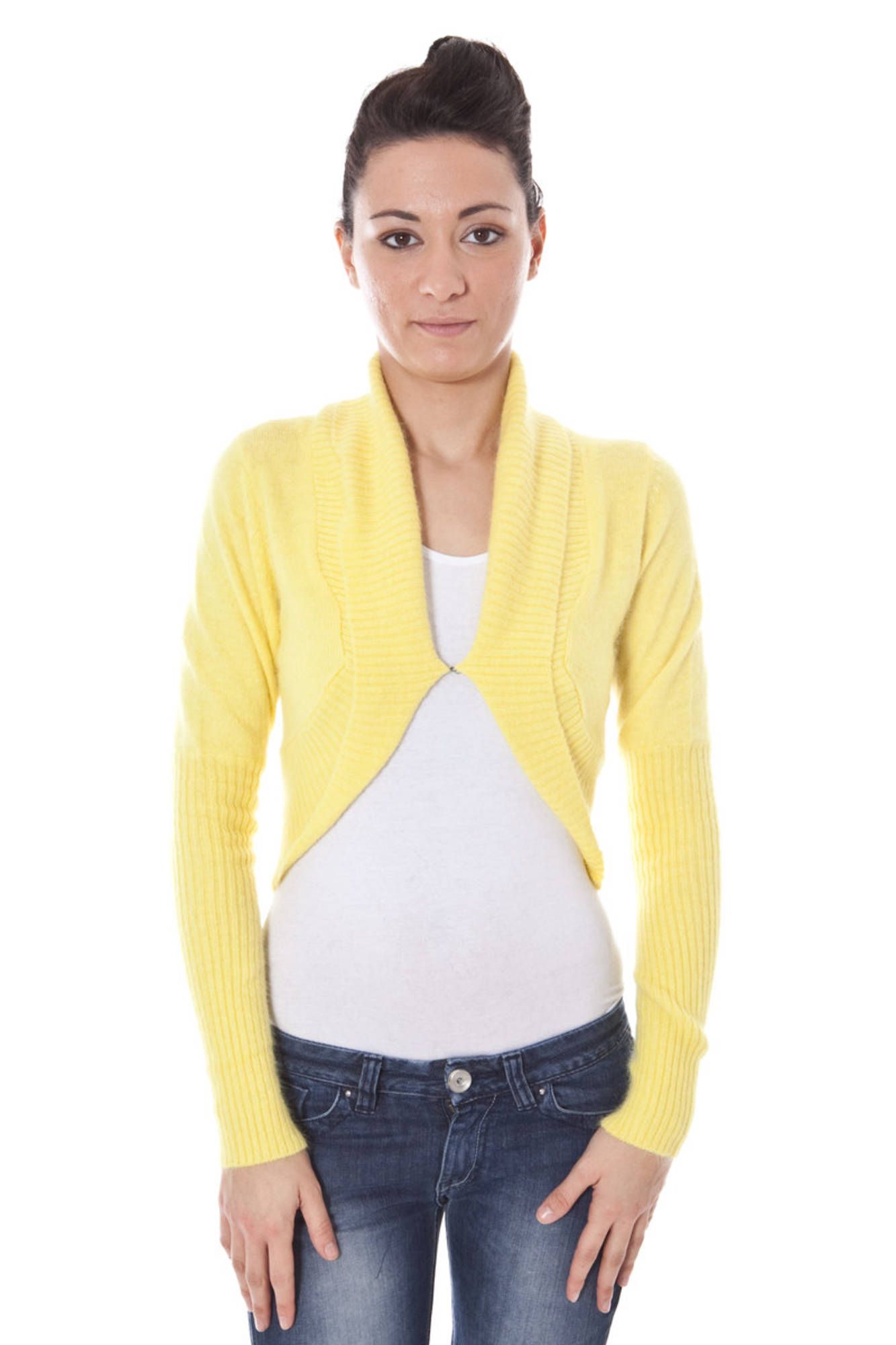DATCH SHRUG LONG SLEEVE WOMAN YELLOW DATCH SHRUG LONG SLEEVE WOMAN YELLOW