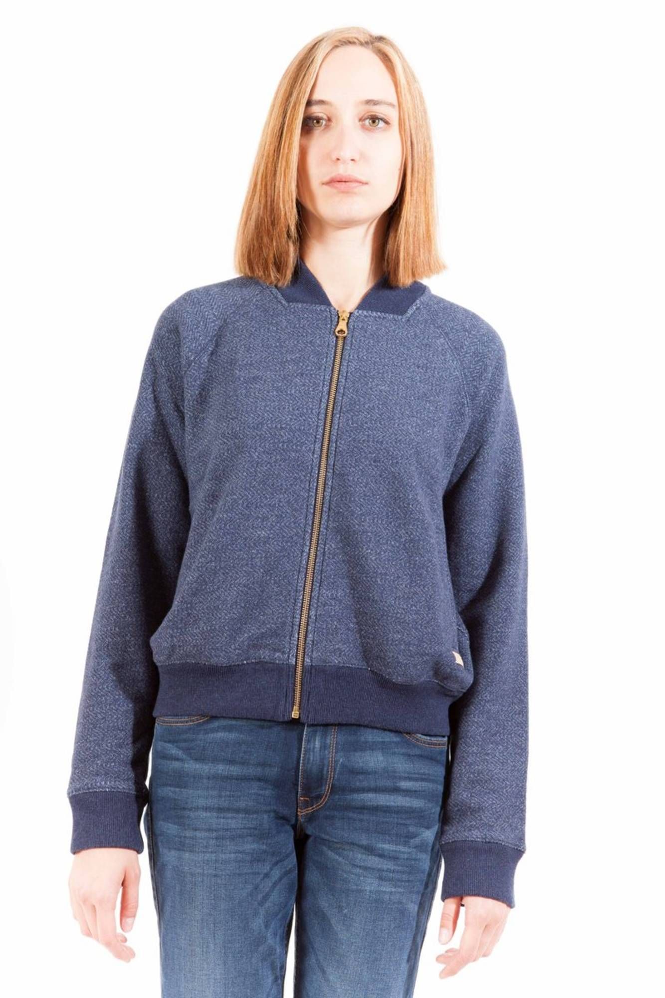 GANT SWEATSHIRT WITH ZIP WOMAN BLUE GANT SWEATSHIRT WITH ZIP WOMAN BLUE