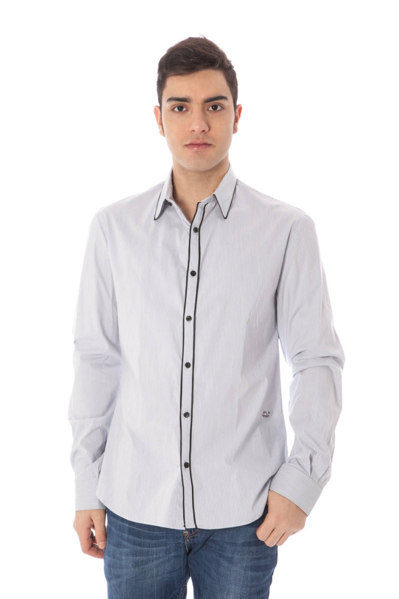 COSTUME NATIONAL MEN LONG SLEEVE SHIRT LIGHT BLUE COSTUME NATIONAL MEN LONG SLEEVE SHIRT LIGHT BLUE