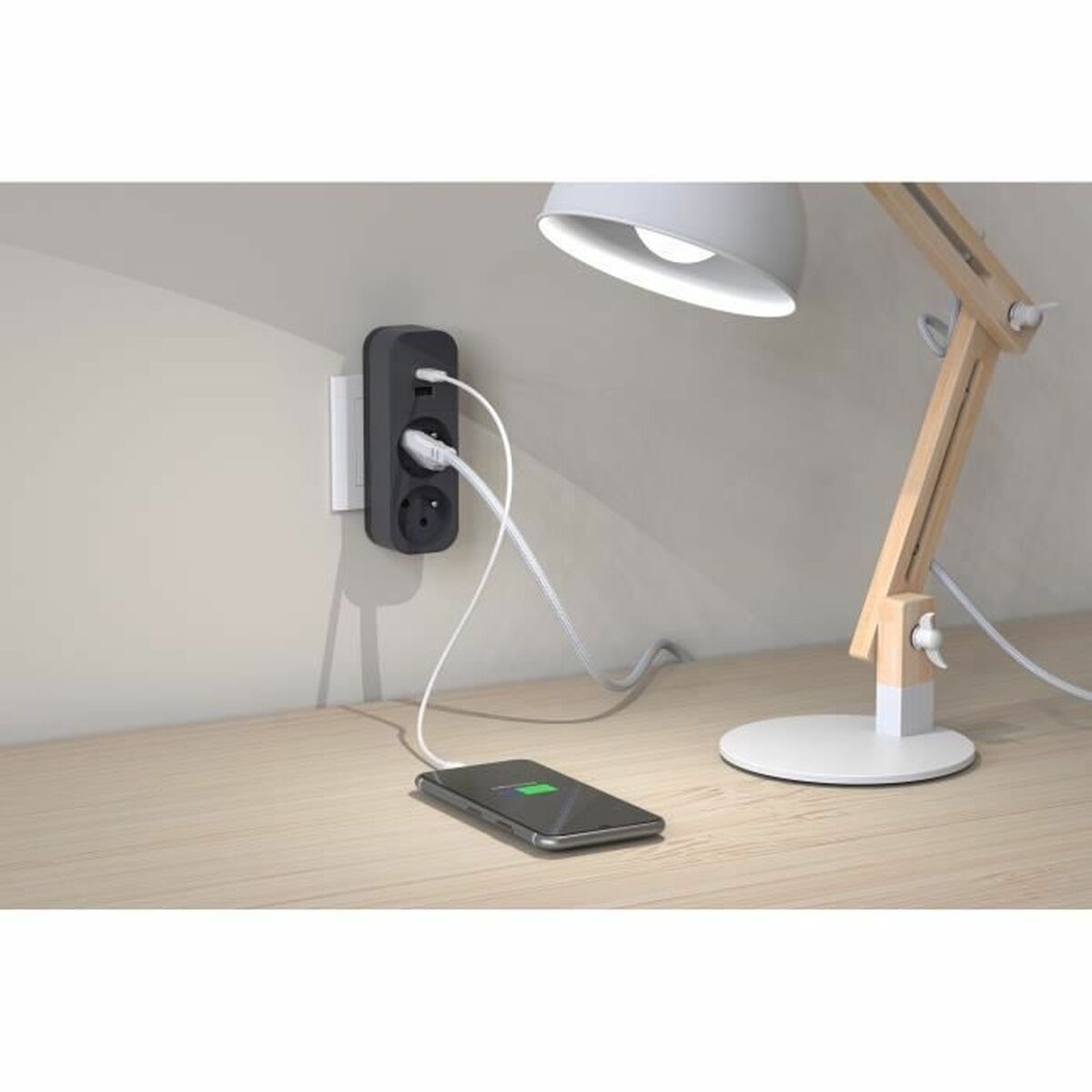 2-socket plugboard with power switch QUARX 3680 W