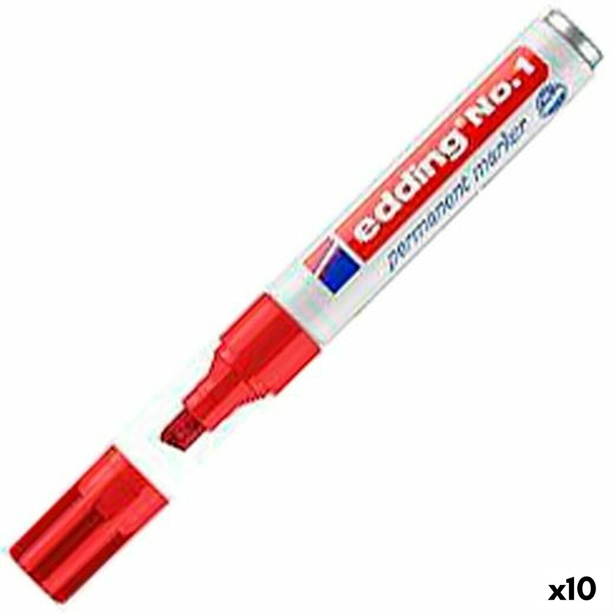 Permanent marker Edding NÂº1 Red (10 Units)