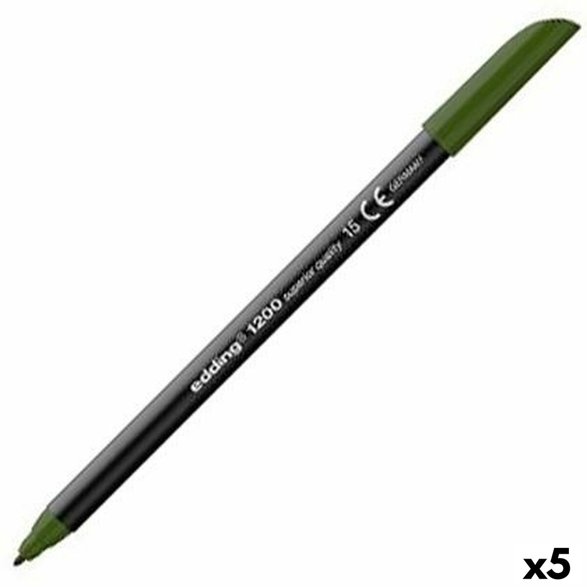 Felt-tip pens Edding 1200 Olive (5 Units) Felt-tip pens Edding 1200 Olive (5 Units)