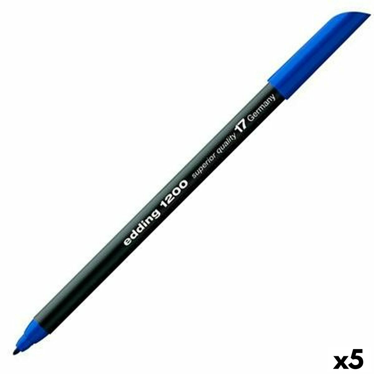 Felt-tip pens Edding 1200 Steel Blue (5 Units) Felt-tip pens Edding 1200 Steel Blue (5 Units)