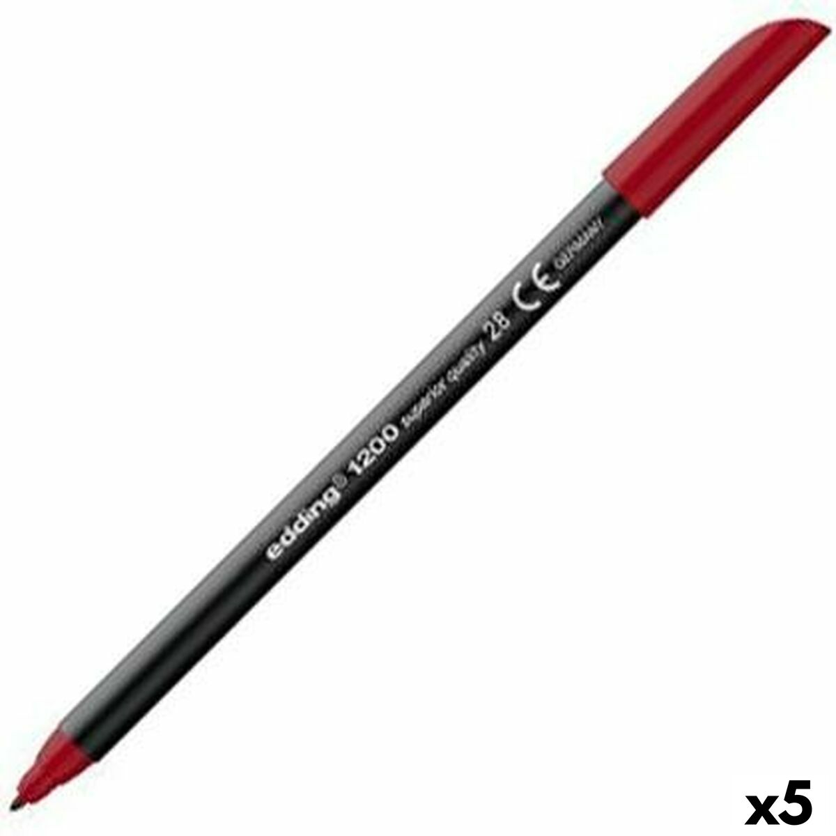 Felt-tip pens Edding 1200 Dark Red (5 Units) Felt-tip pens Edding 1200 Dark Red (5 Units)