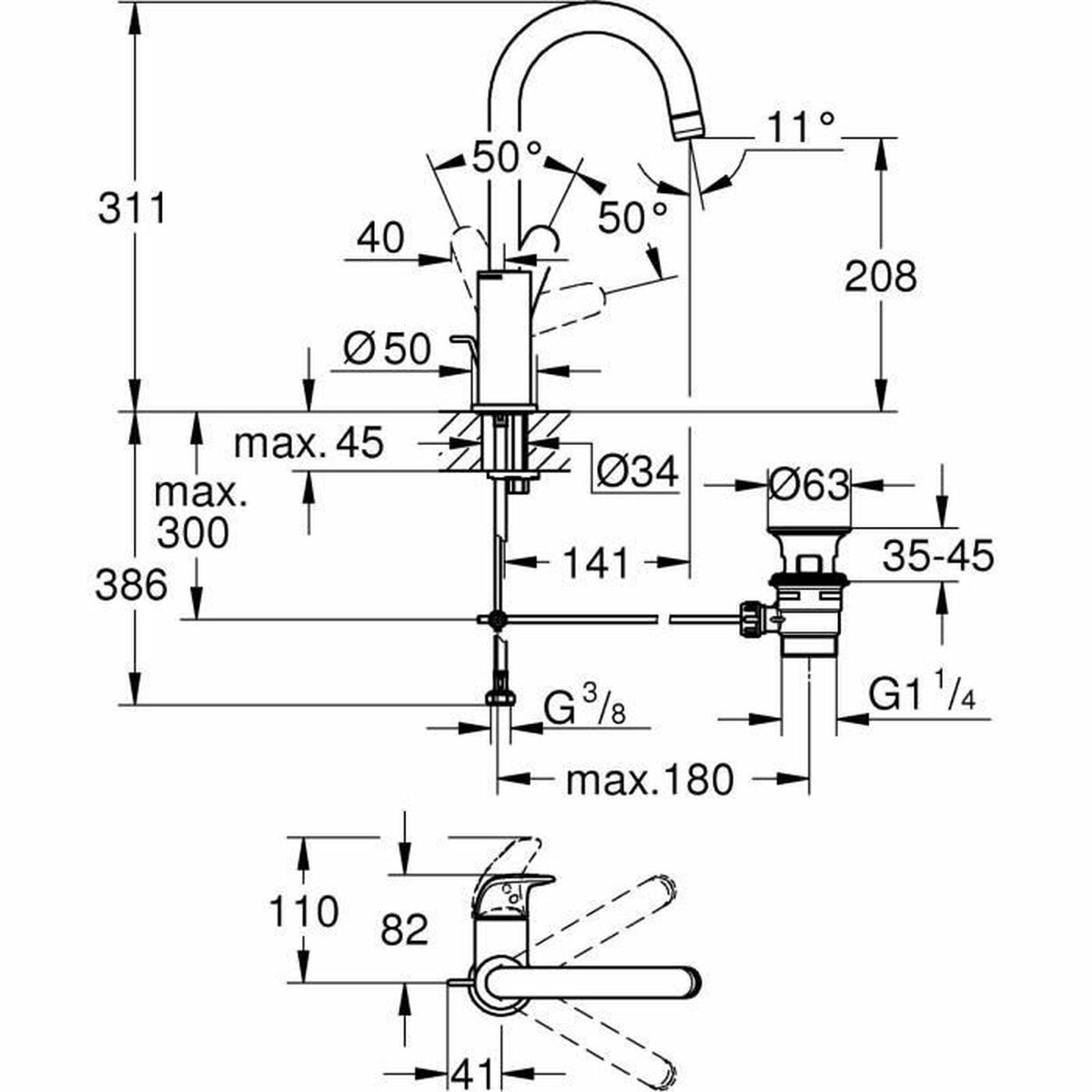 Mixer Tap Grohe Swift – 24330001 Metal