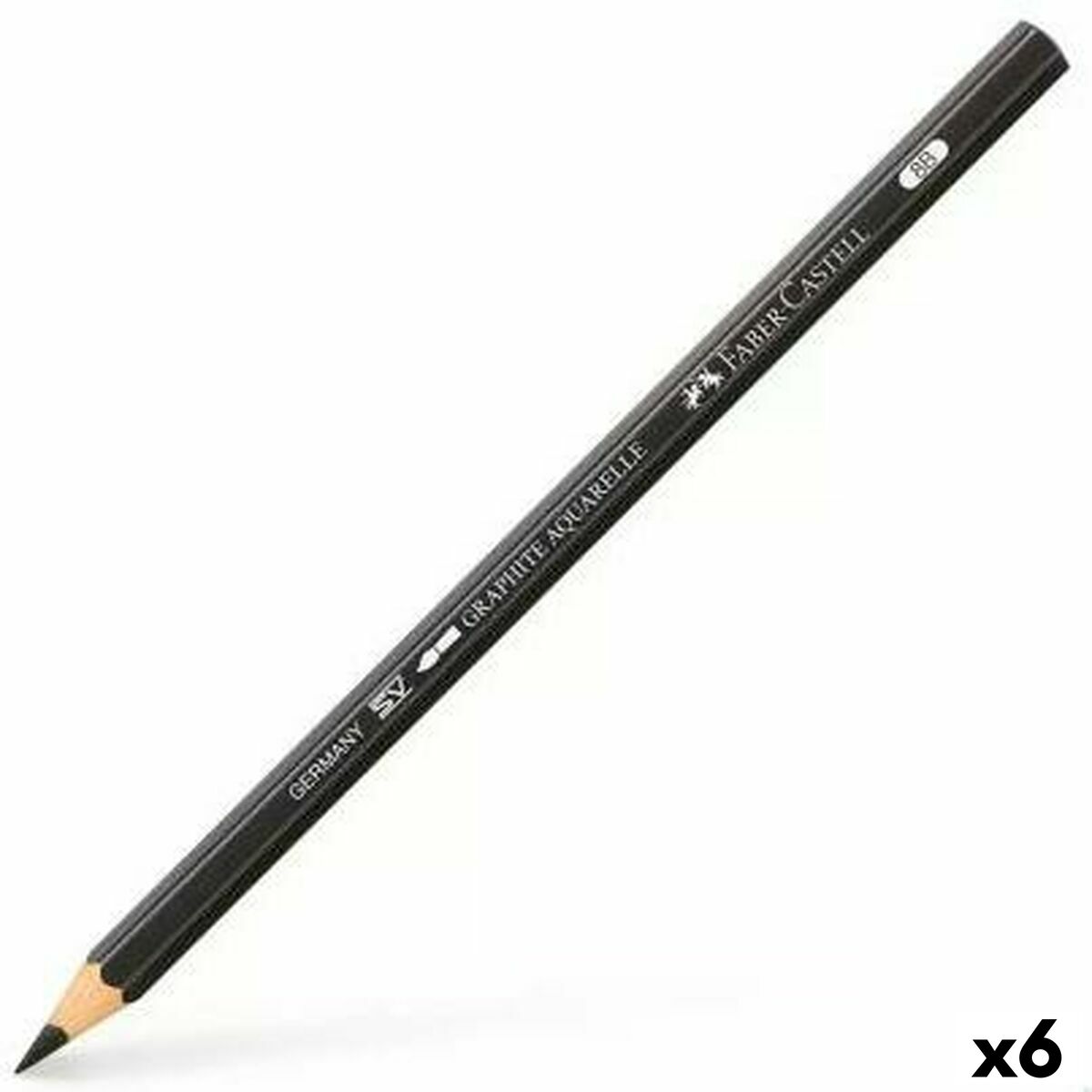 Pencil Faber-Castell Graphite Aquarelle Watercolour Black Hexagonal 8B (6 Units) Pencil Faber-Castell Graphite Aquarelle Watercolour Black Hexagonal 8B (6 Units)