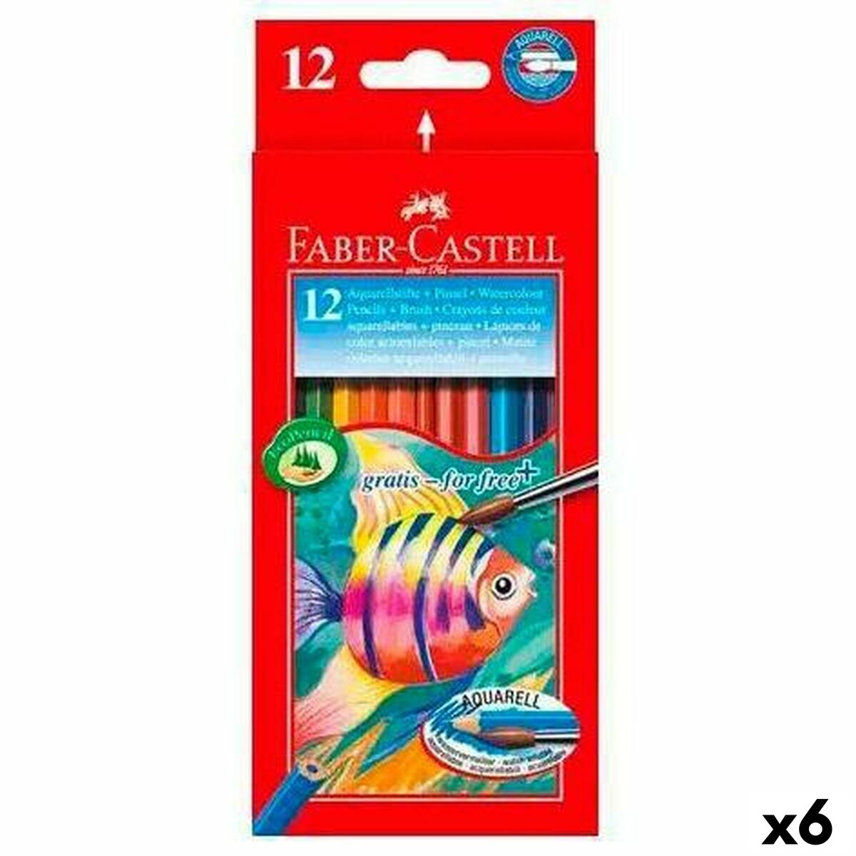 Watercolour Pencils Faber-Castell Multicolour 6 Pieces Watercolour Pencils Faber-Castell Multicolour 6 Pieces