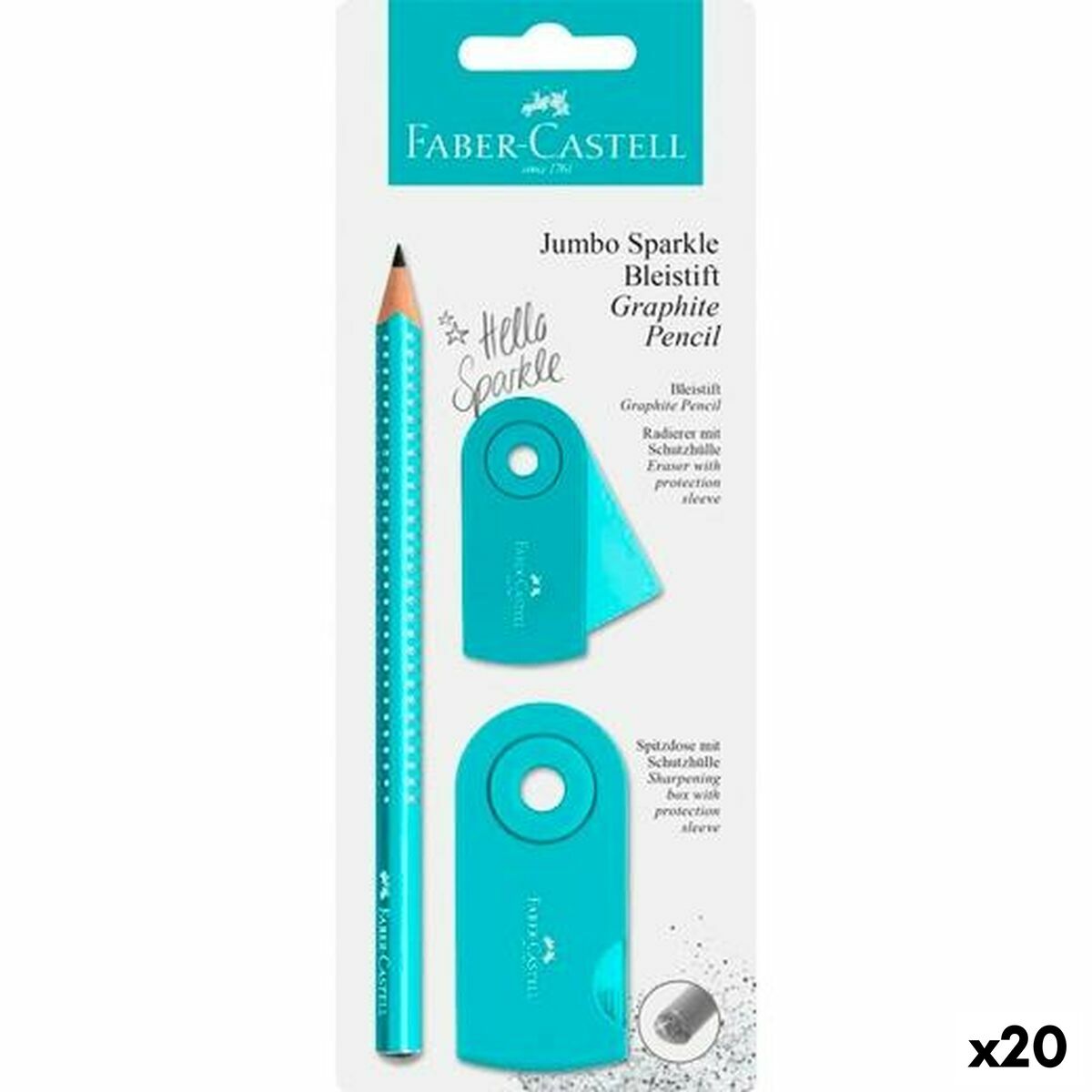 Pencil Set Faber-Castell Turquoise (3 Pieces) (20 Units) Pencil Set Faber-Castell Turquoise (3 Pieces) (20 Units)