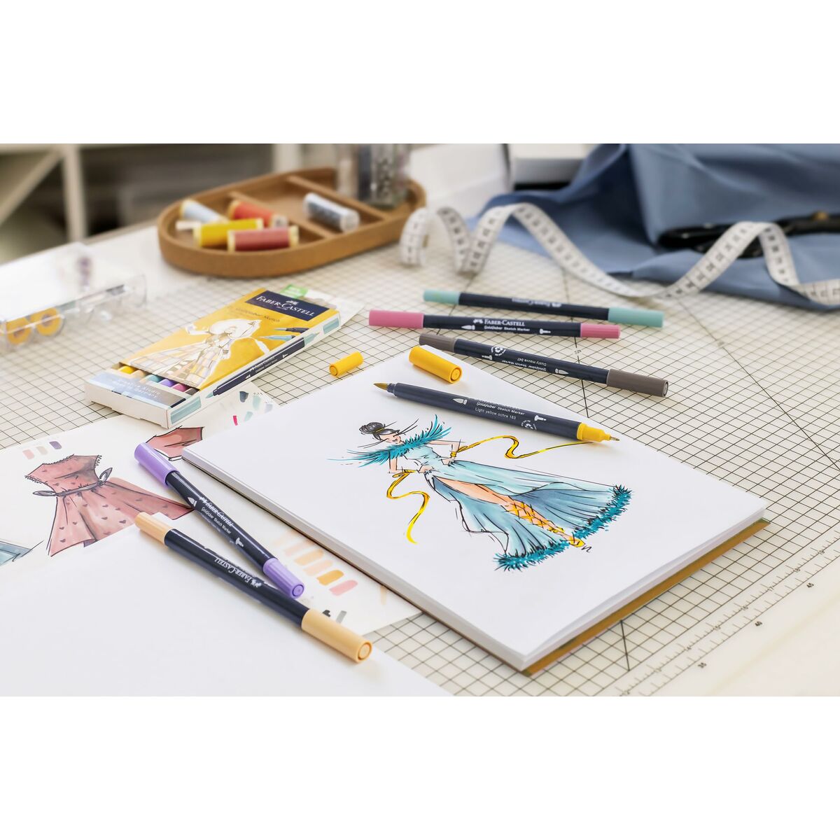 Set of Felt Tip Pens Faber-Castell Goldfaber Sketch – Product Design Double 6 Pieces