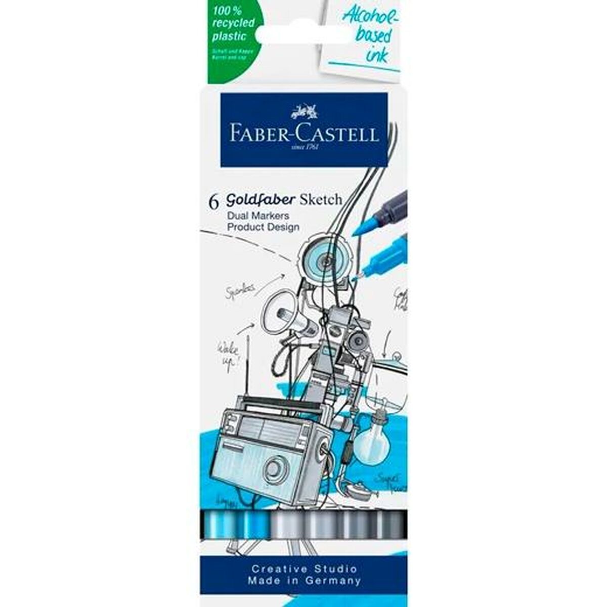 Set of Felt Tip Pens Faber-Castell Goldfaber Sketch – Product Design Double 6 Pieces