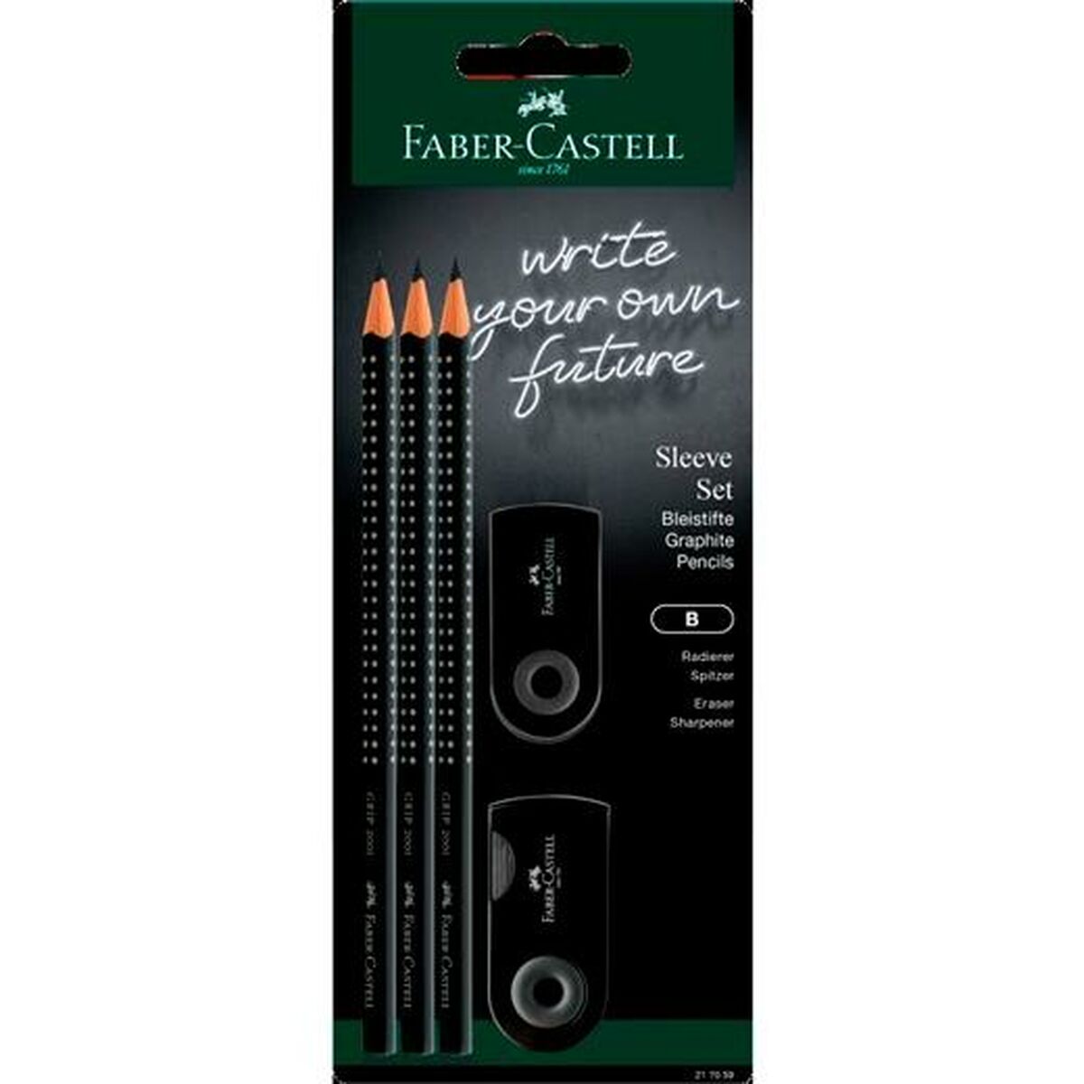 Writing Set Faber-Castell Black Triangular B 5 Pieces Writing Set Faber-Castell Black Triangular B 5 Pieces