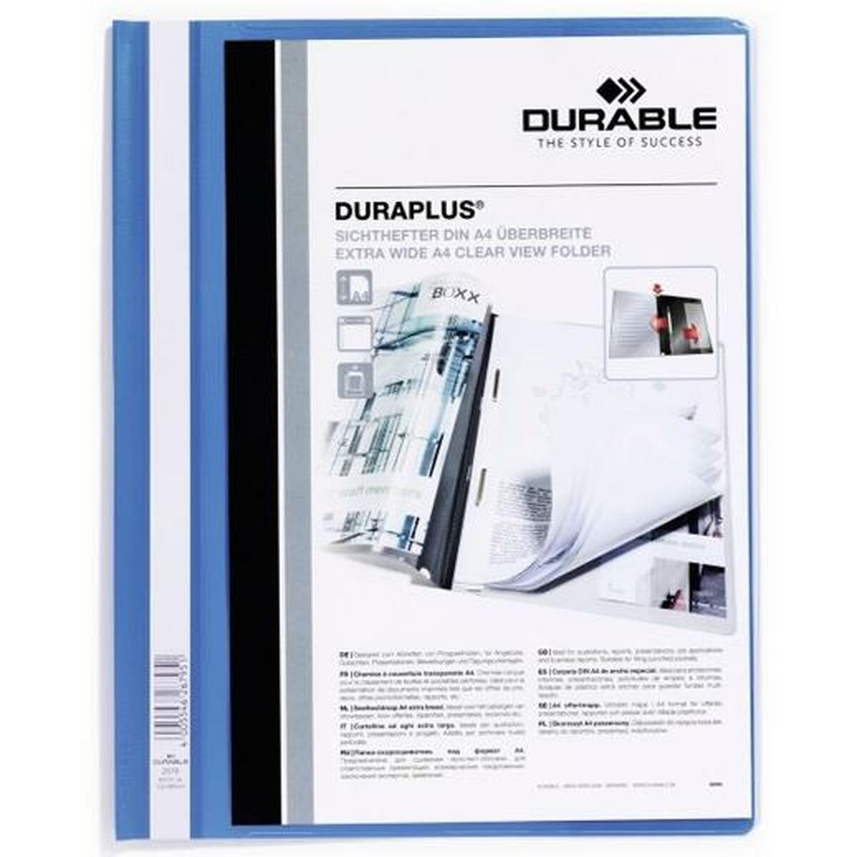 Folder Durable DURAPLUS Blue Transparent A4 25 Pieces (6 Units)