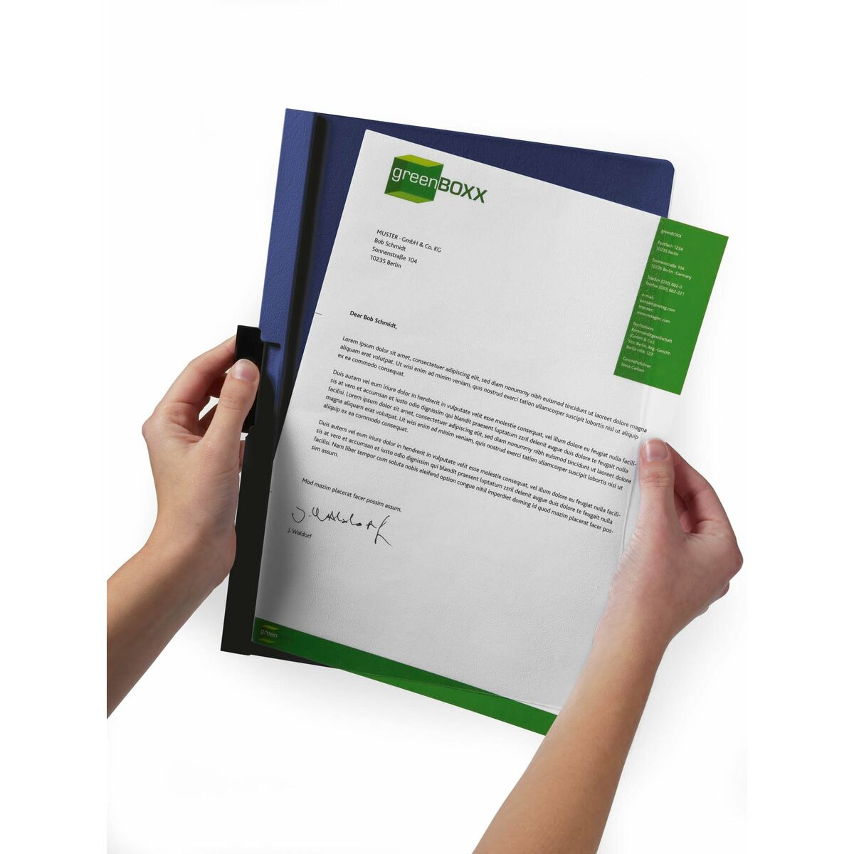 Document Folder Durable Duraclip 60 Transparent Dark blue A4