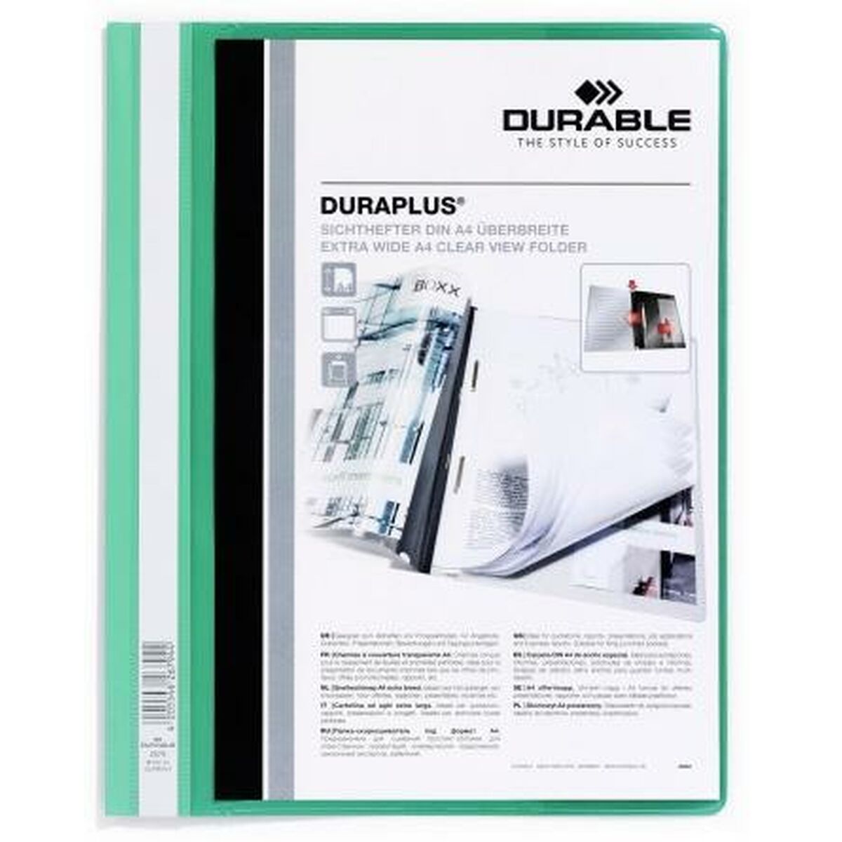 Dossier Durable Fstener Duraplus Transparent Green A4 (25 Units)