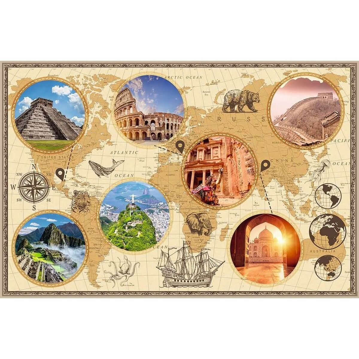 Puzzle Nathan merveilles du monde moderne 3000 Pieces