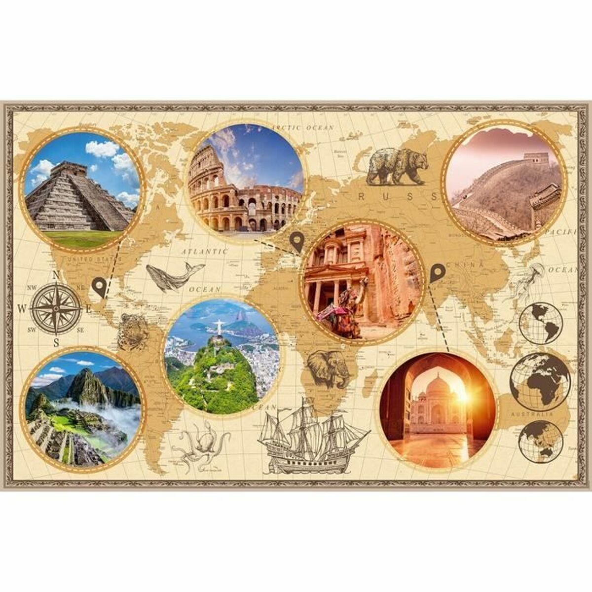 Puzzle Nathan merveilles du monde moderne 3000 Pieces