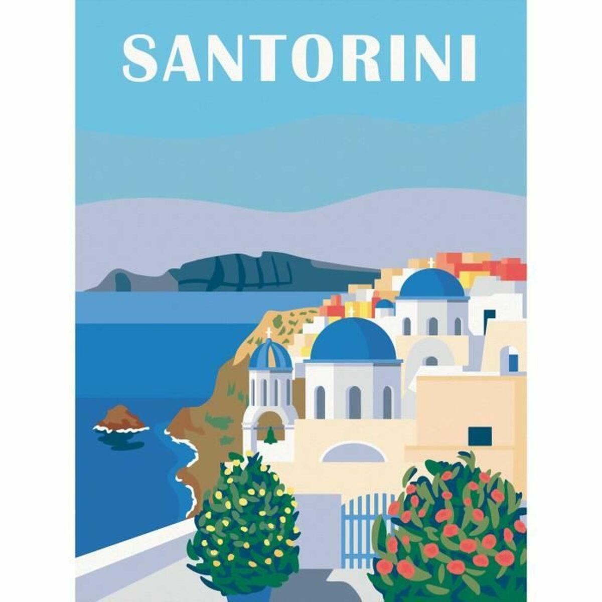 Paint by Numbers Set Ravensburger Santorini 30 x 40 cm