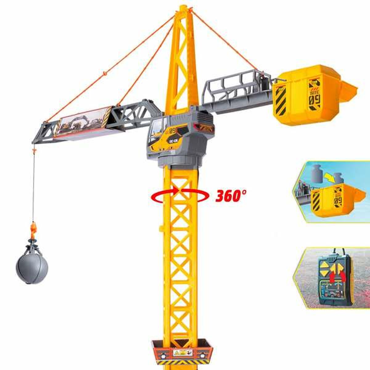 Toy Crane Smoby Mighty Crane Radio control Yellow Grey