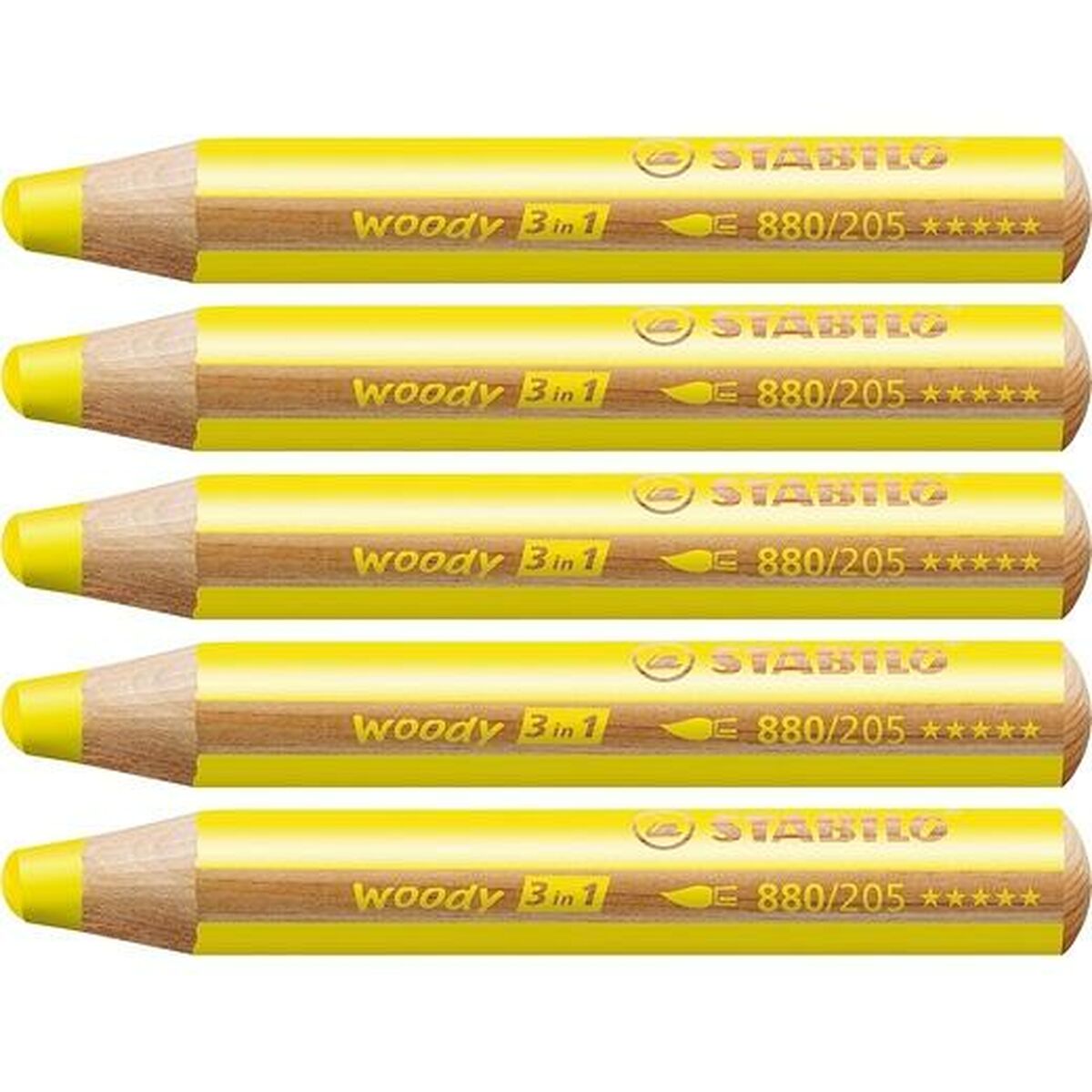 Colouring pencils Stabilo Woody Yellow 3-in-1 (5 Units) Colouring pencils Stabilo Woody Yellow 3-in-1 (5 Units)