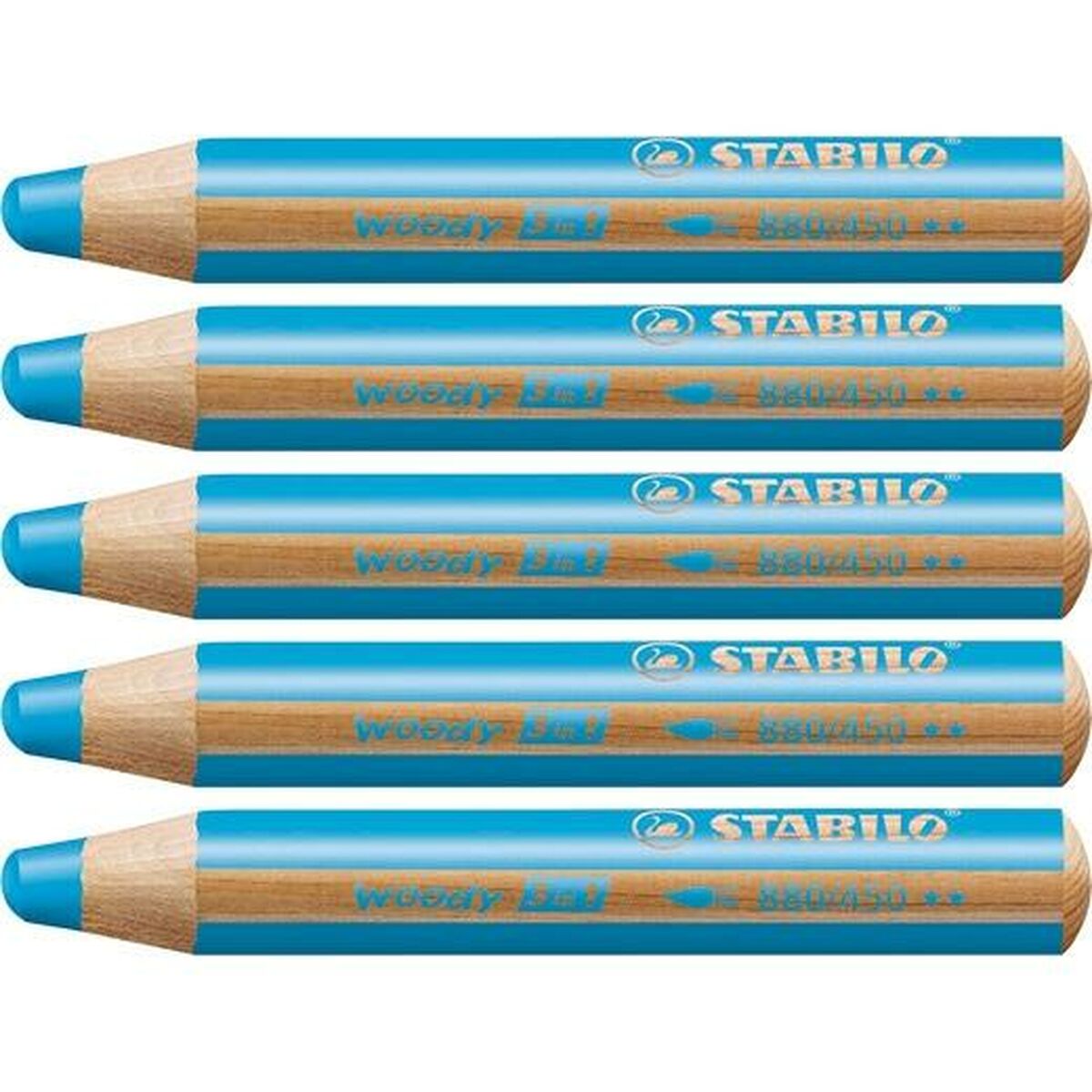 Colouring pencils Stabilo Woody Cyan 3-in-1 (5 Units) Colouring pencils Stabilo Woody Cyan 3-in-1 (5 Units)