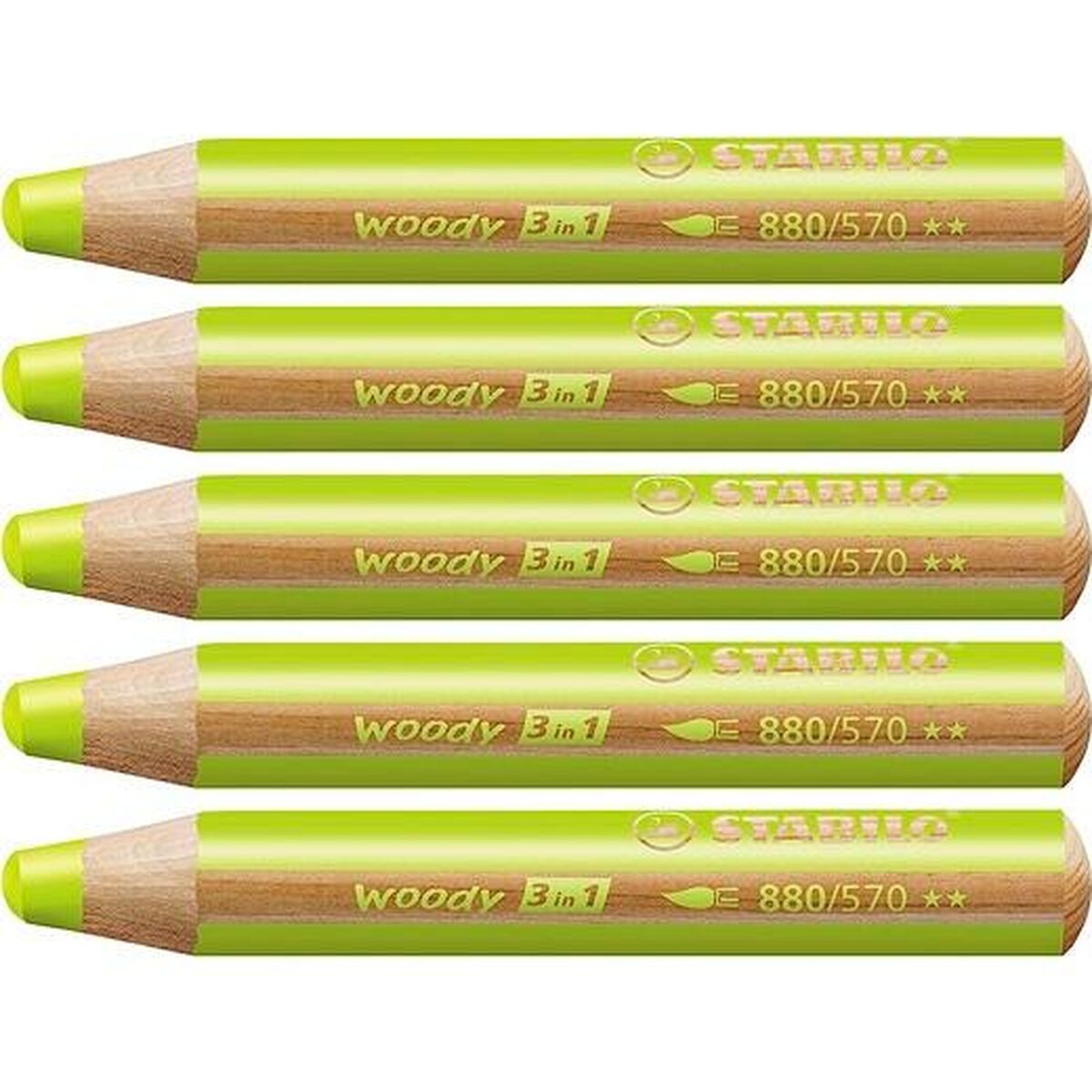 Colouring pencils Stabilo Woody Green 3-in-1 (5 Units) Colouring pencils Stabilo Woody Green 3-in-1 (5 Units)