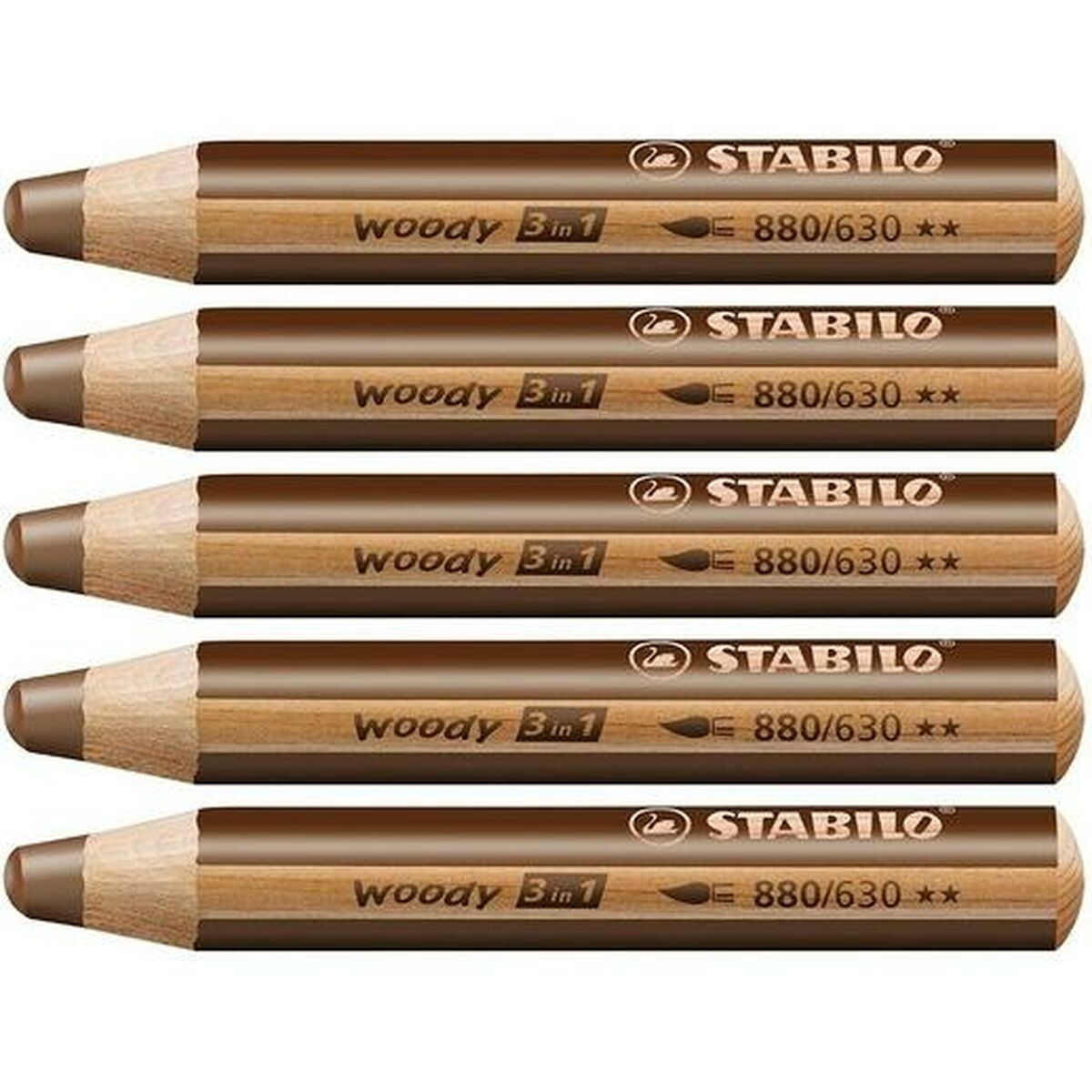 Colouring pencils Stabilo Woody Brown 3-in-1 (5 Units) Colouring pencils Stabilo Woody Brown 3-in-1 (5 Units)