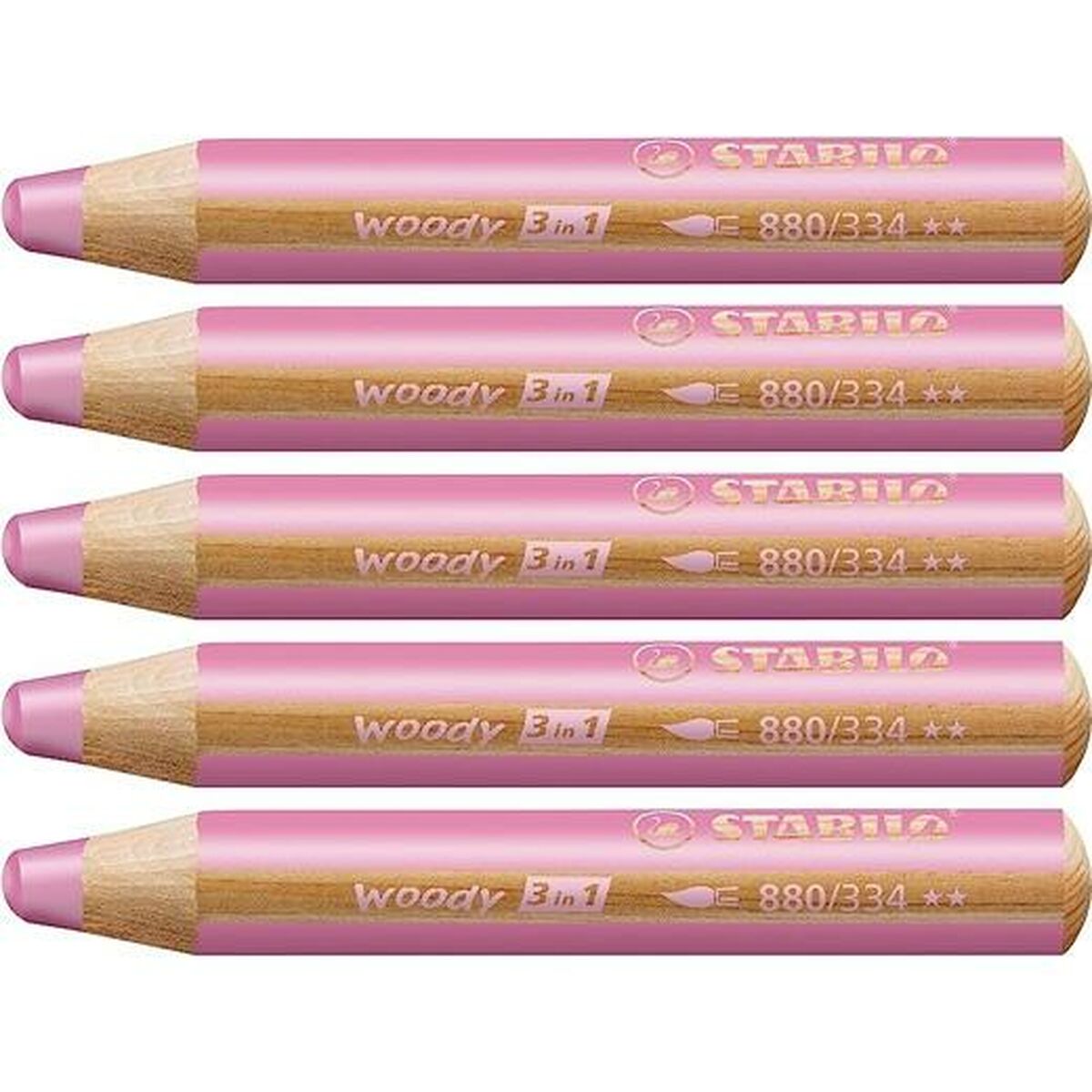 Colouring pencils Stabilo Woody Pink 3-in-1 (5 Units) Colouring pencils Stabilo Woody Pink 3-in-1 (5 Units)