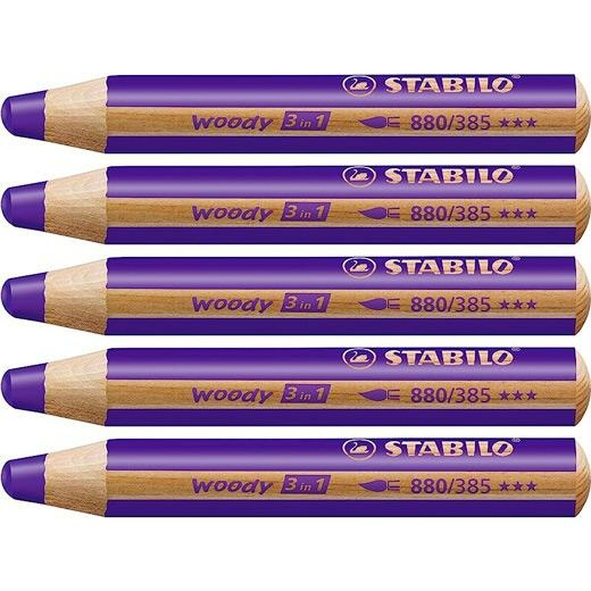 Colouring pencils Stabilo Woody Violet 3-in-1 (5 Units) Colouring pencils Stabilo Woody Violet 3-in-1 (5 Units)