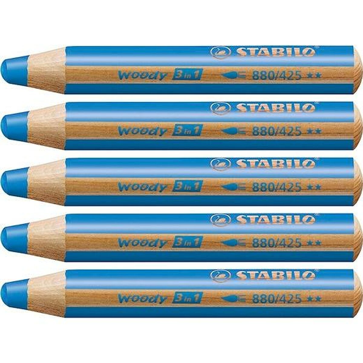 Colouring pencils Stabilo Woody Blue 3-in-1 (5 Units) Colouring pencils Stabilo Woody Blue 3-in-1 (5 Units)