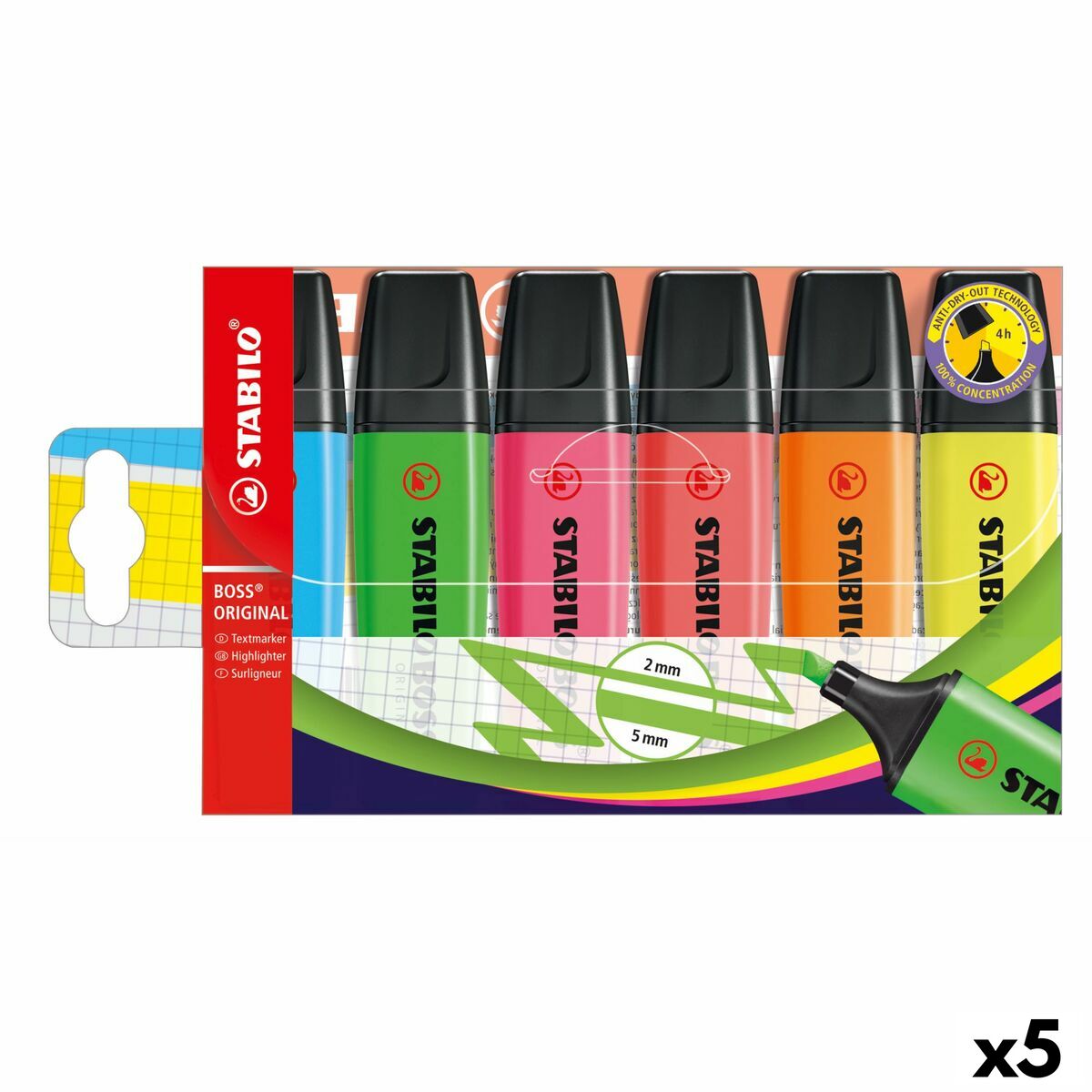 Fluorescent Marker Set Stabilo BOSS ORIGINAL Multicolour 6 Pieces (5 Units) Fluorescent Marker Set Stabilo BOSS ORIGINAL Multicolour 6 Pieces (5 Units)